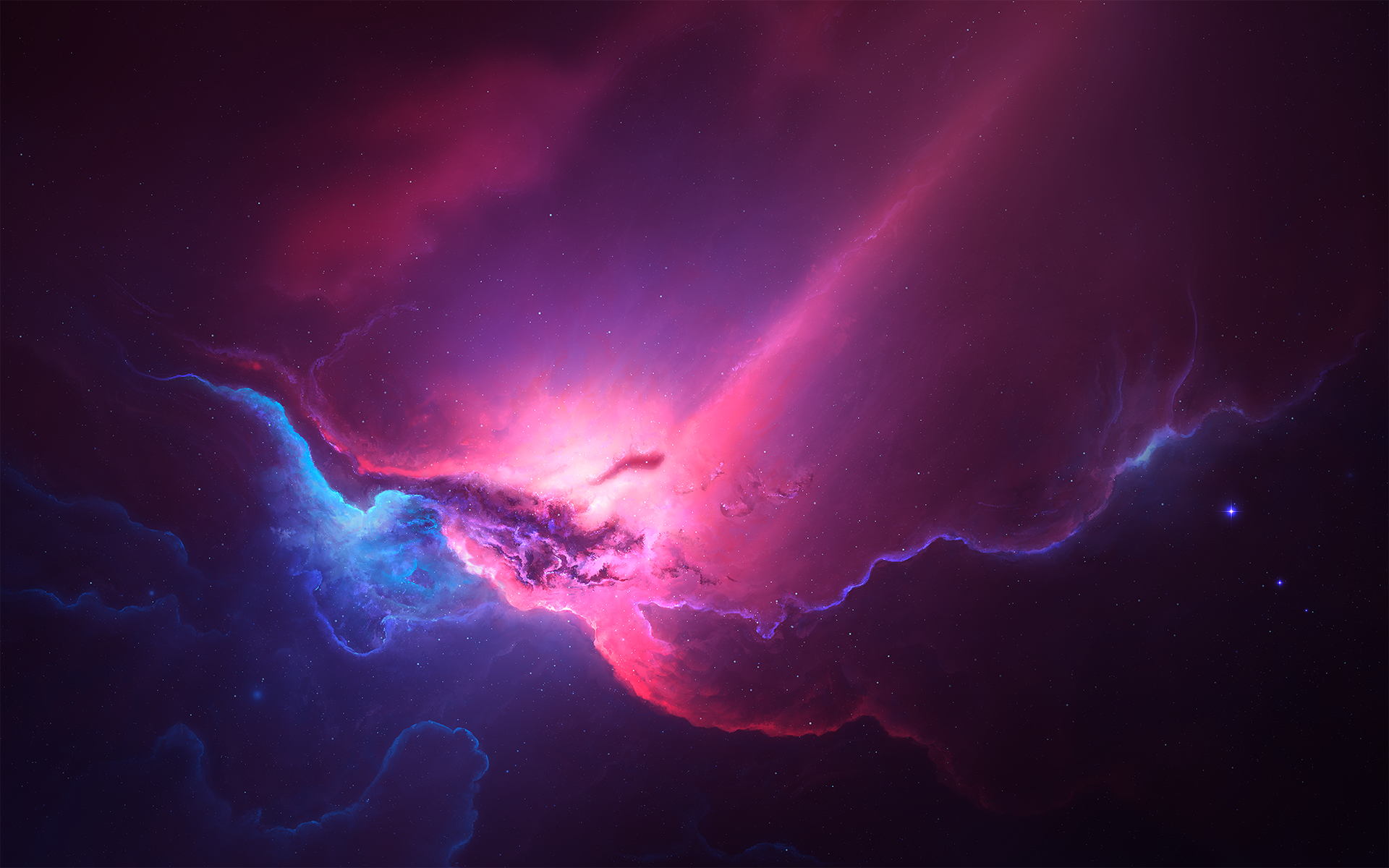Colorful nebula in deep space with stars HD Wallpaper