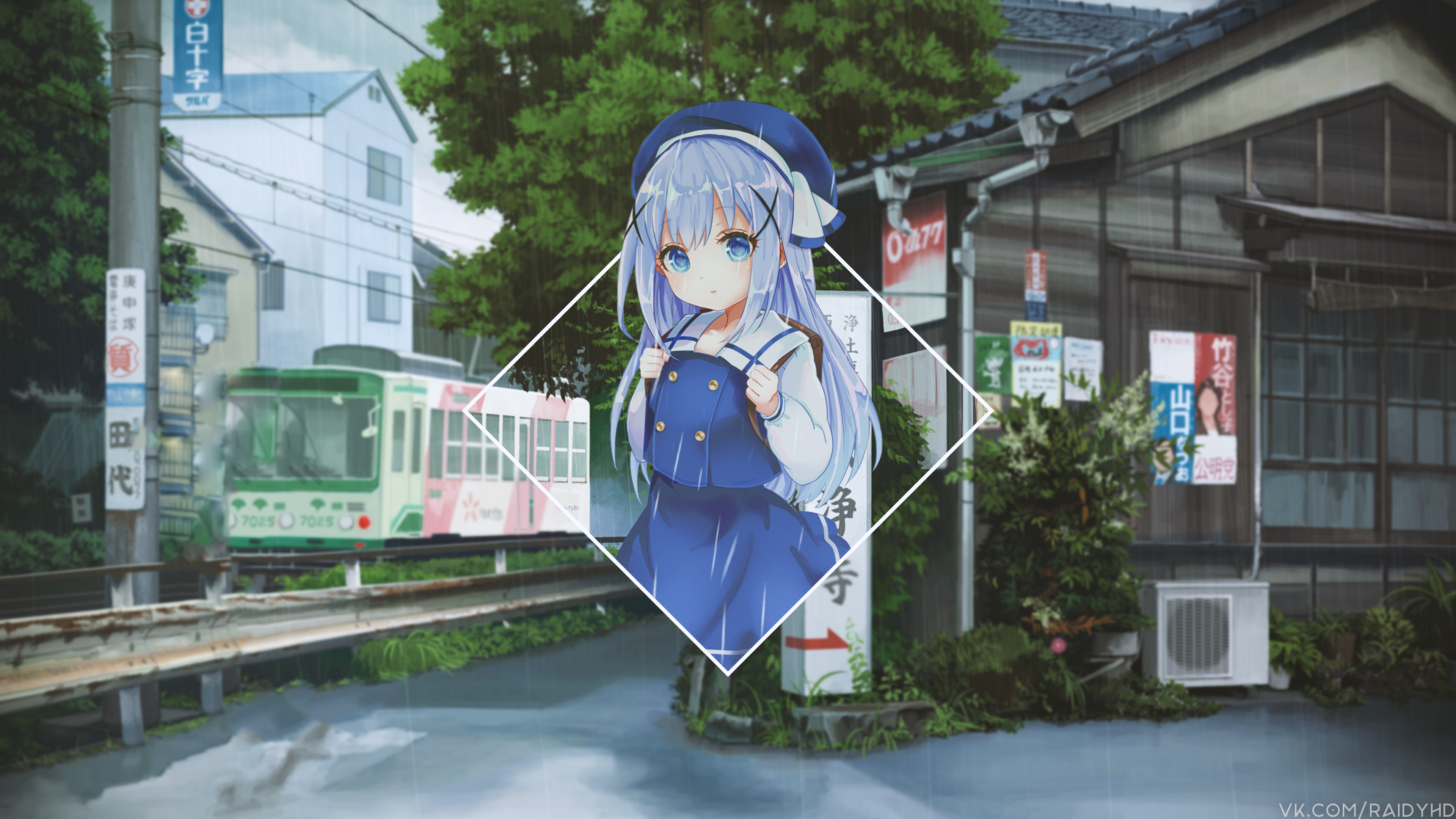 4K Anime Girl Kafuu Chino HD Wallpaper