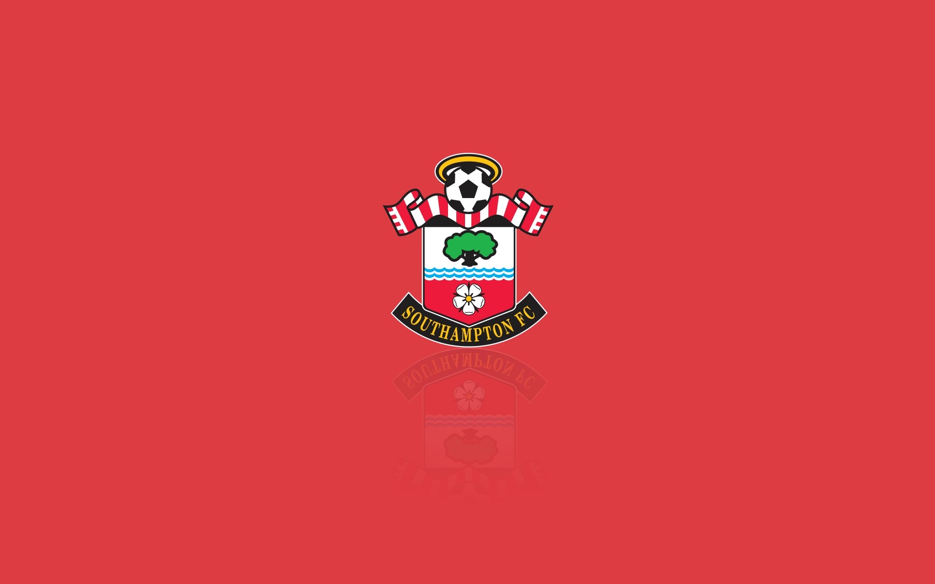 Southampton FC logo on red background HD Wallpaper
