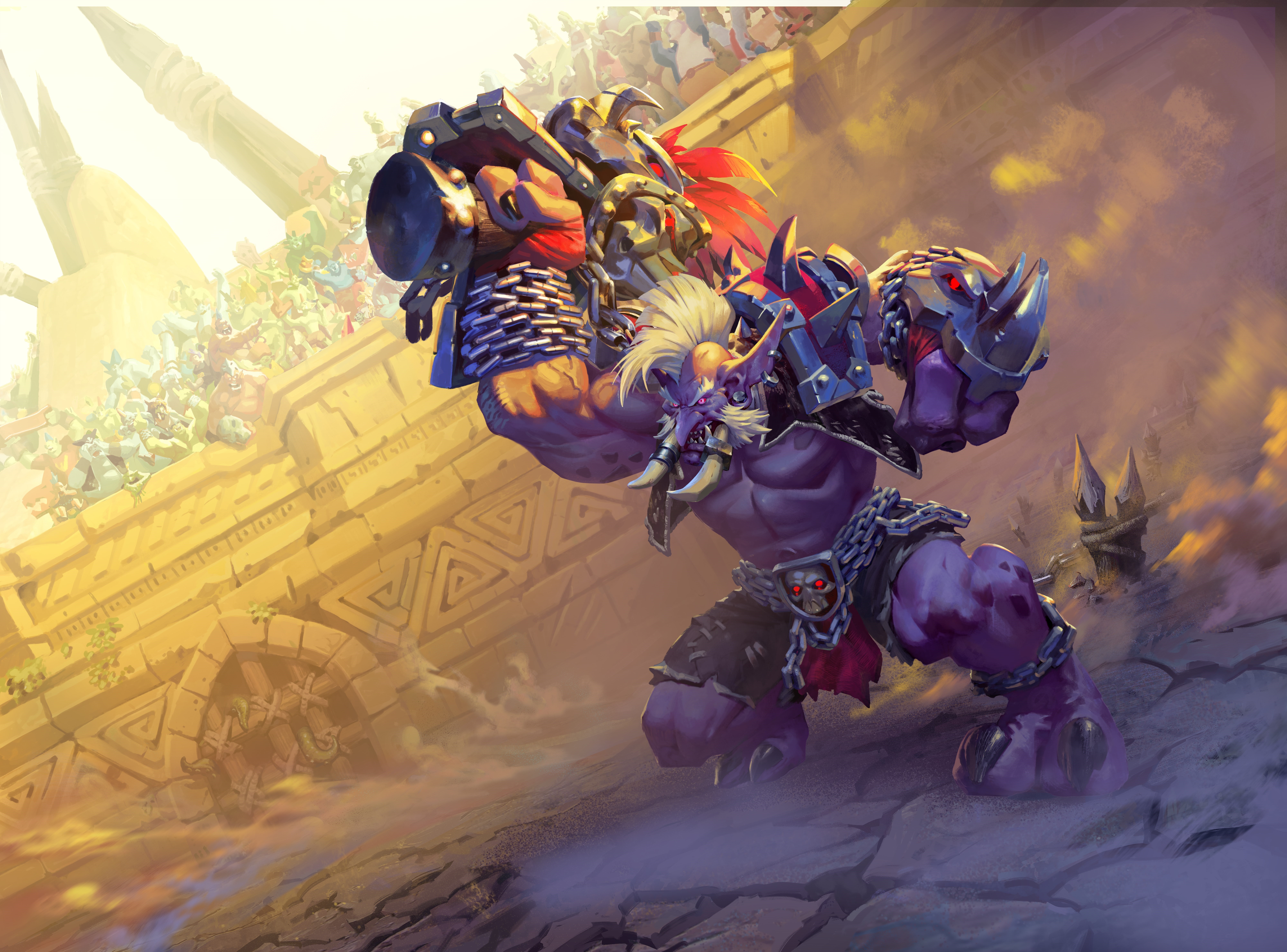 Troll with a cannon from Hearthstone's Rastakhan's Rumble HD Wallpaper