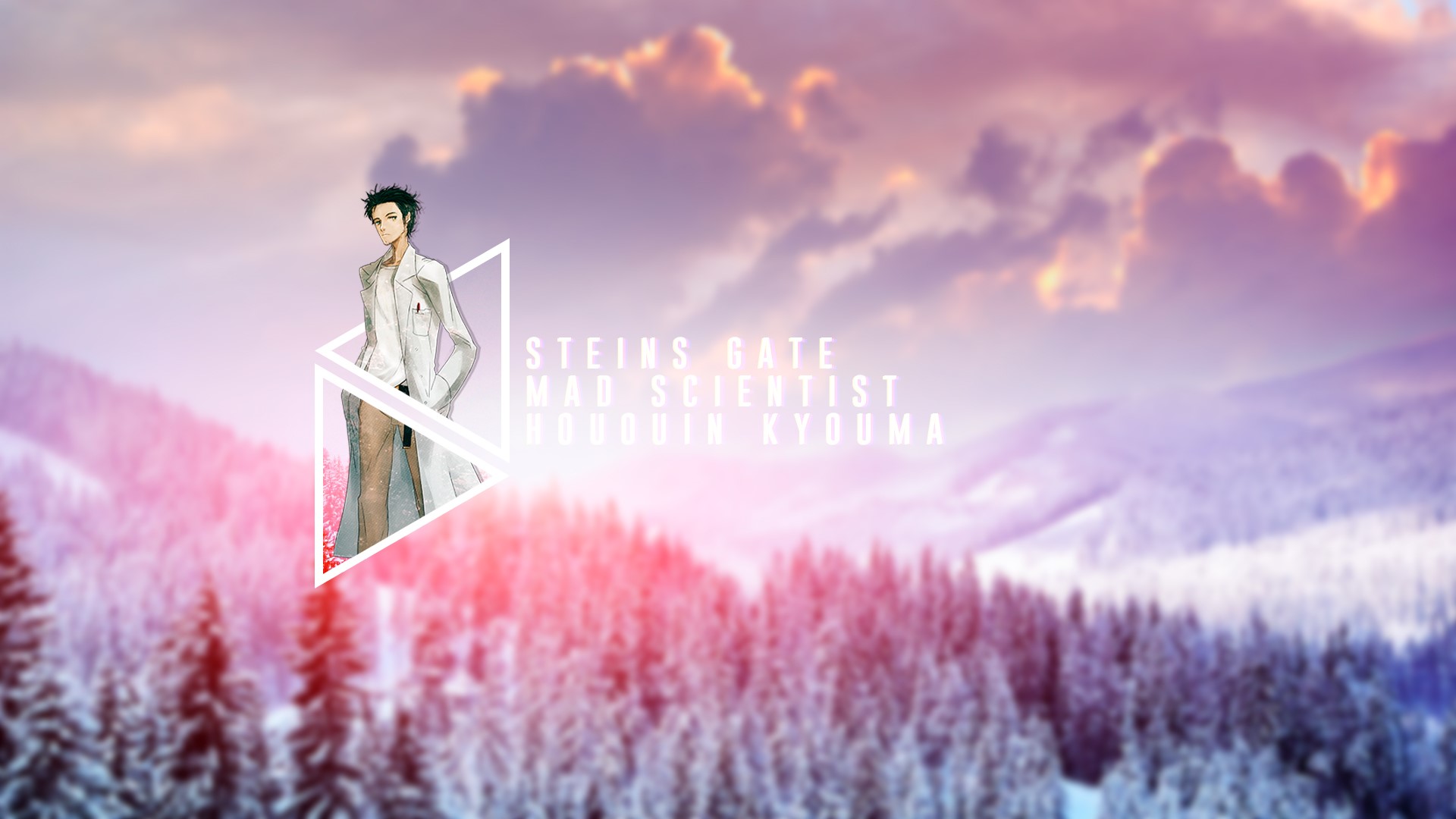 Okabe Rintarou from Steins;Gate in a snowy landscape HD Wallpaper