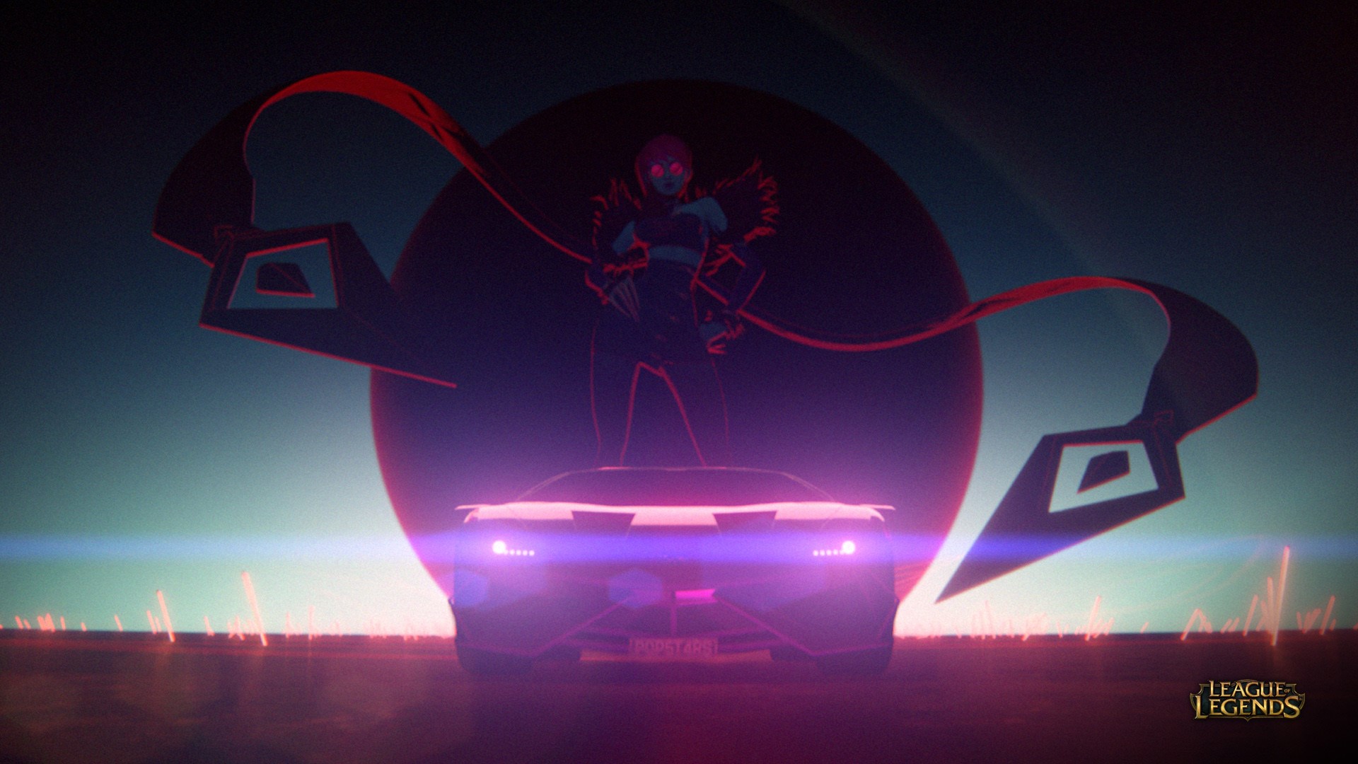 Evelynn from League of Legends on a car HD Wallpaper
