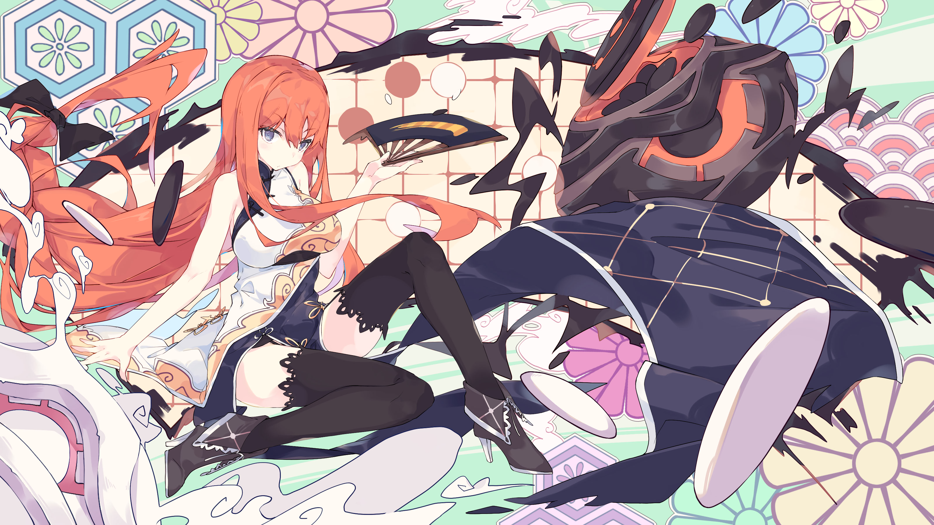 Girl with red hair and a dark creature from Forever 7th Capital HD Wallpaper