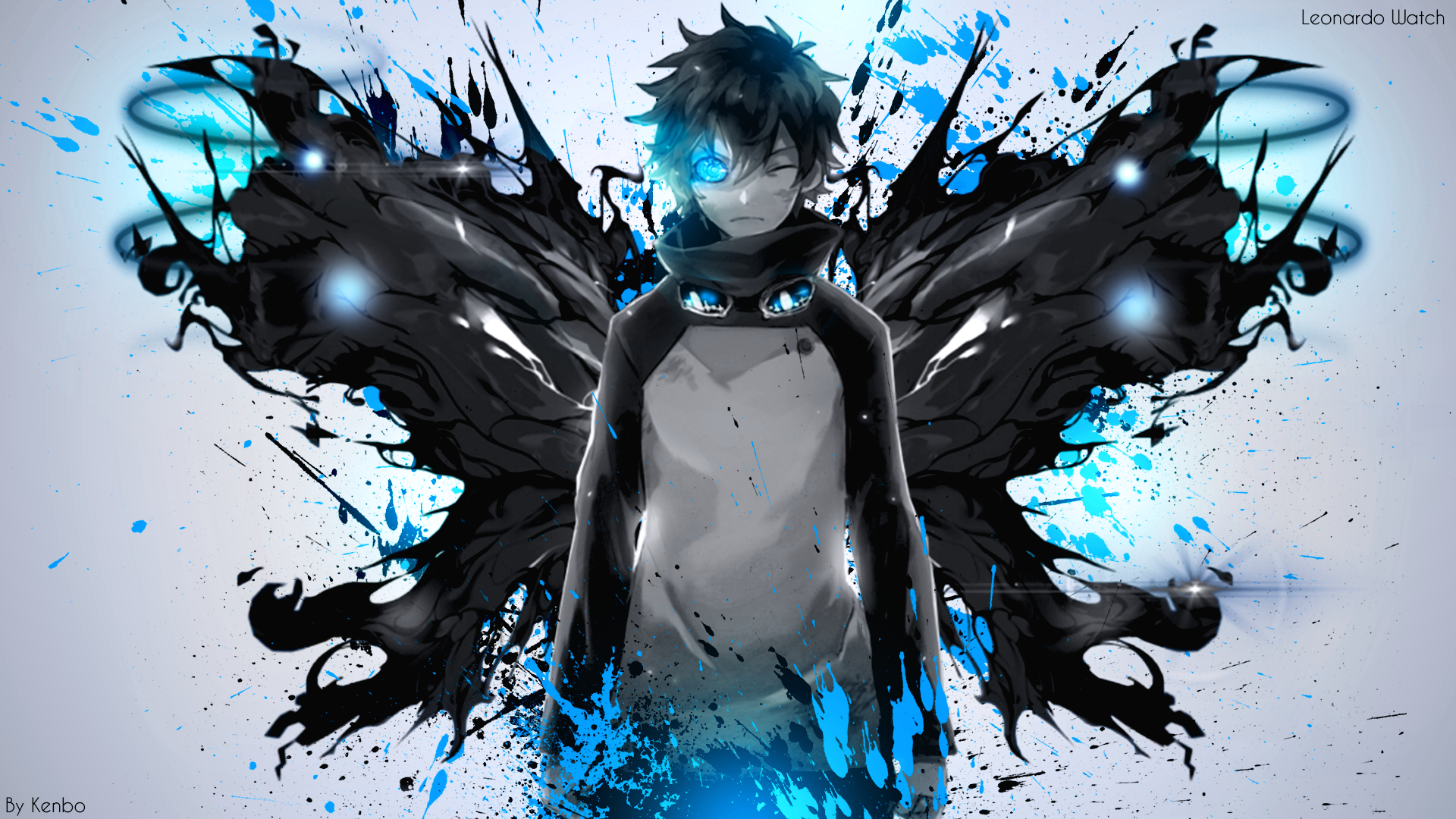 Leonardo Watch from Kekkai Sensen with black wings HD Wallpaper