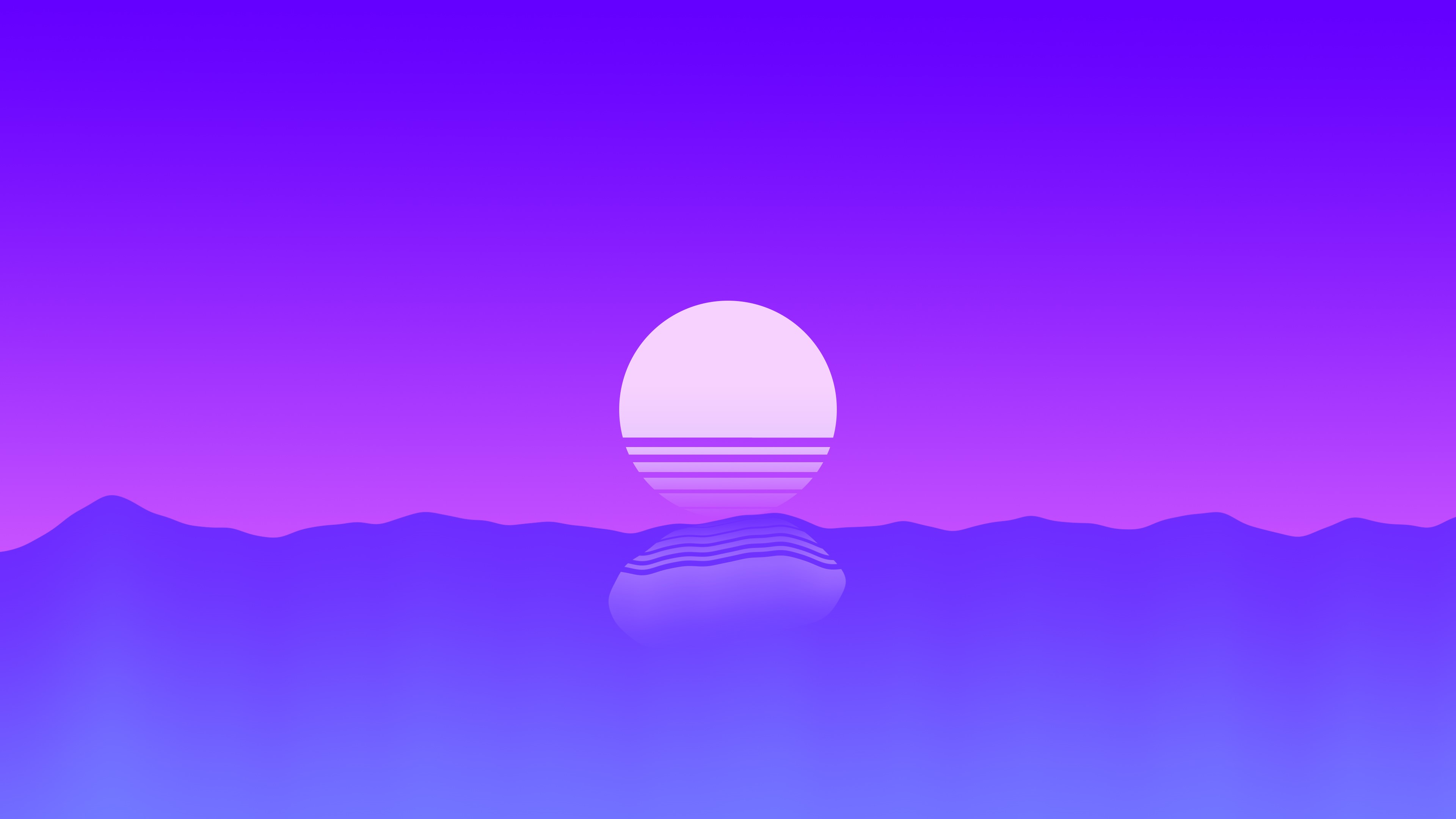 Minimalist Sunset Over Water HD Wallpaper