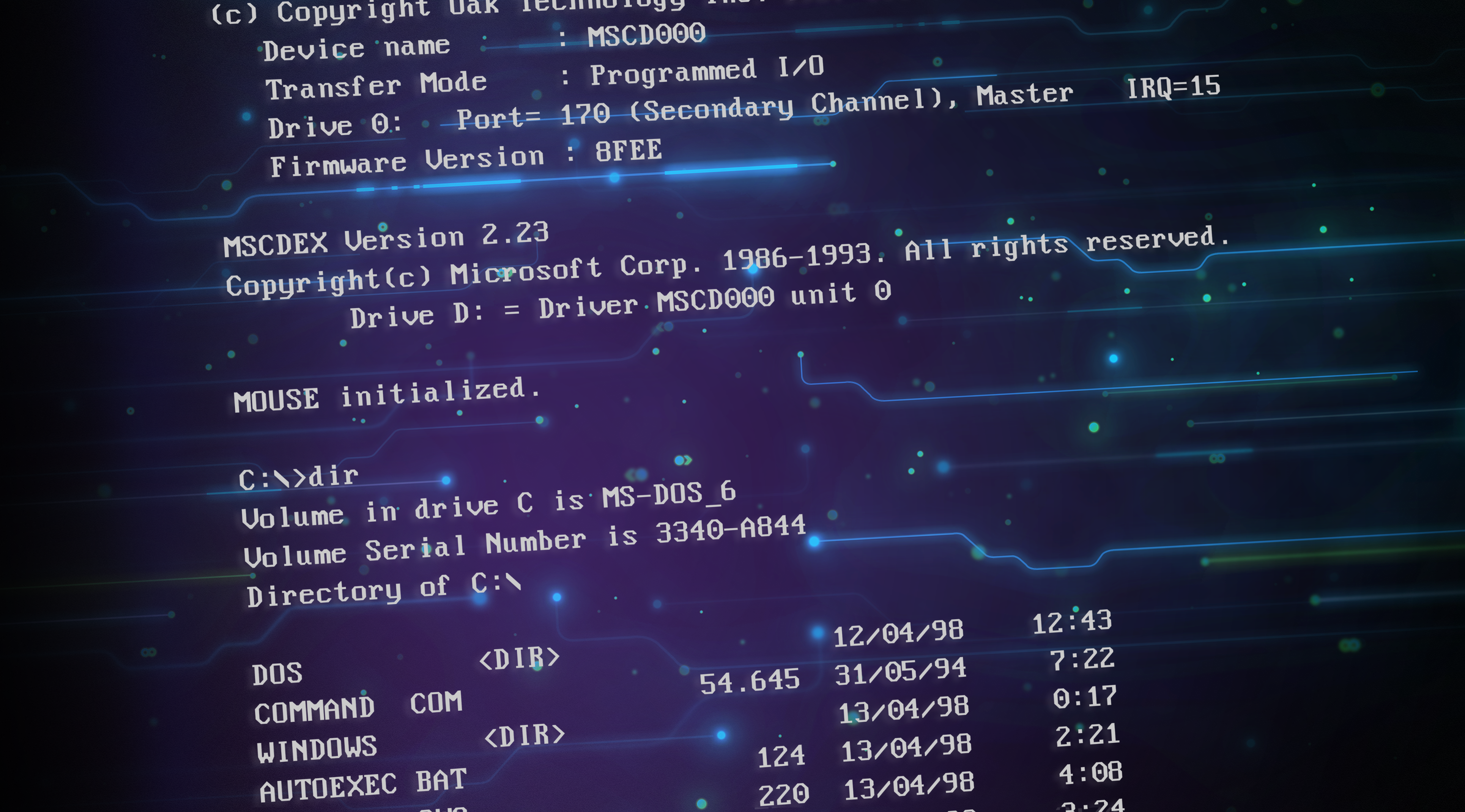 MS-DOS operating system text on a digital background HD Wallpaper