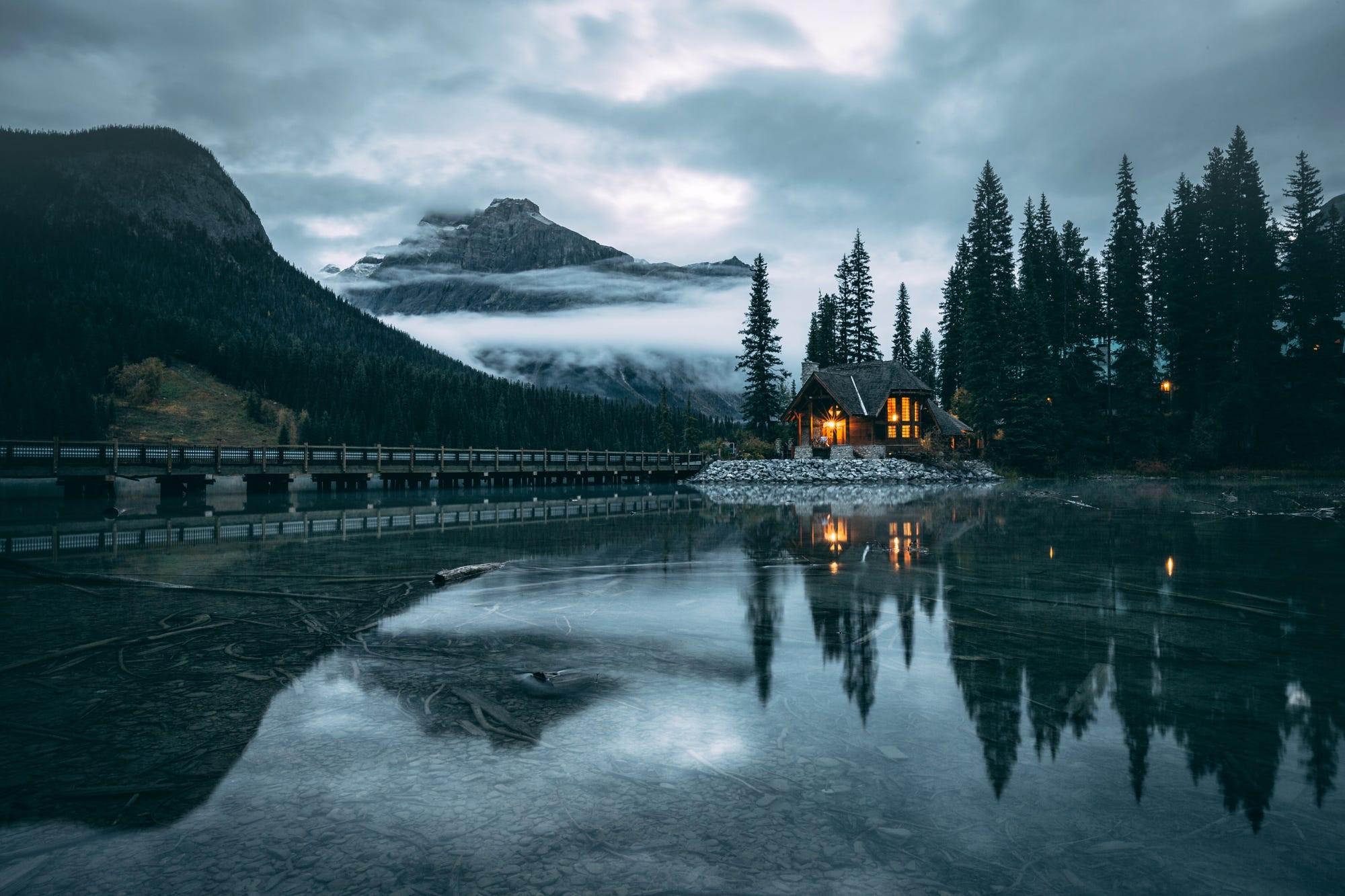 Emerald Lake and Forest in Yoho National Park HD Wallpaper