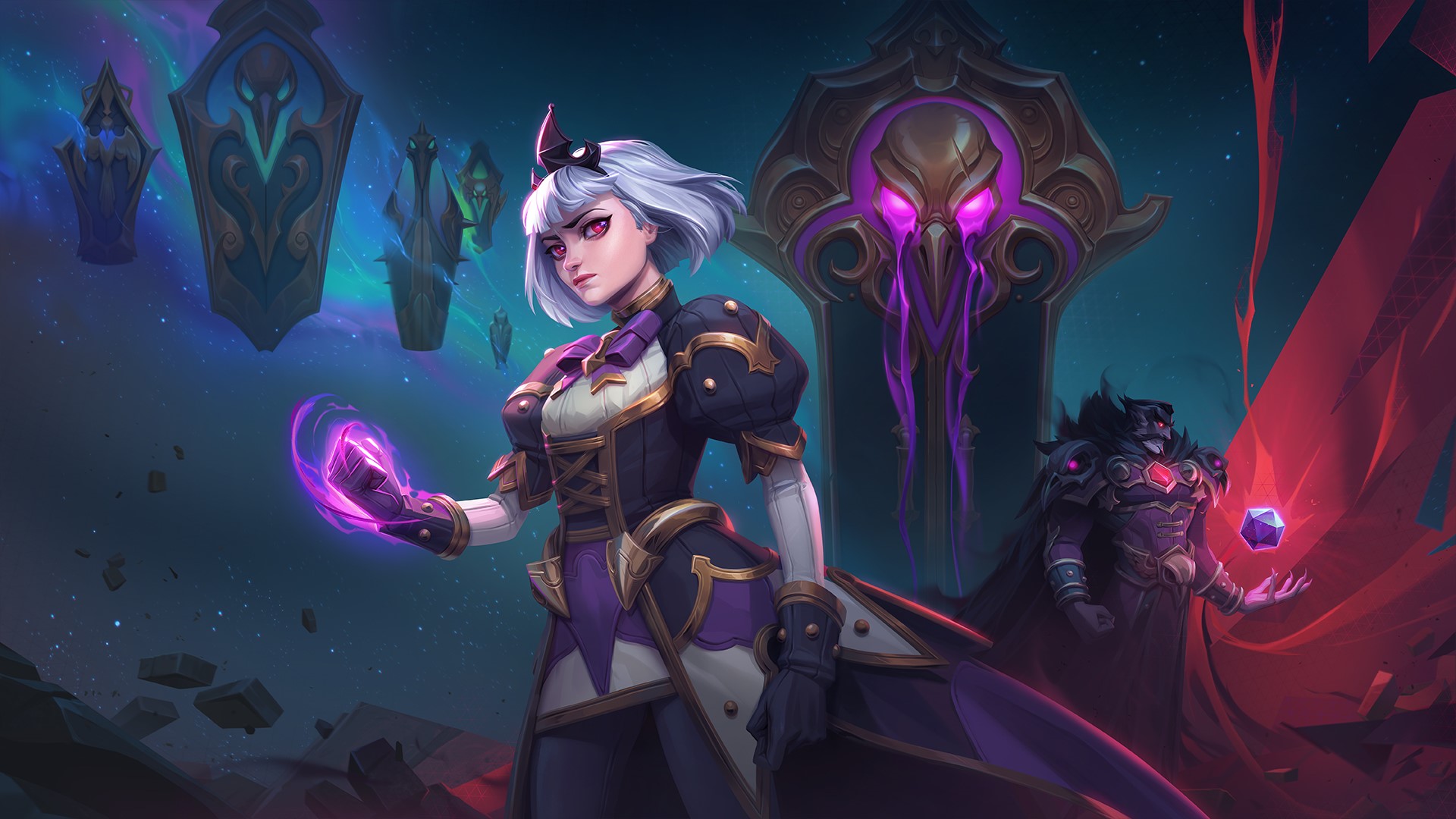 Heroes of the Storm artwork featuring characters with white and dark hair HD Wallpaper