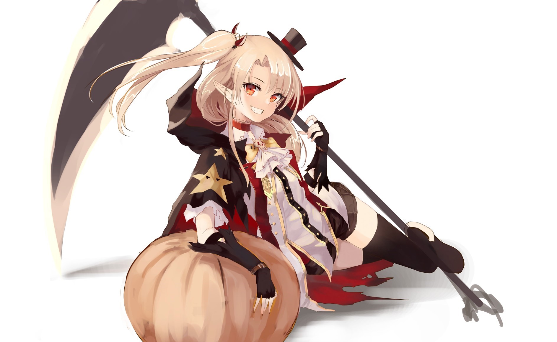 Cleveland from Azur Lane with a scythe and pumpkin HD Wallpaper