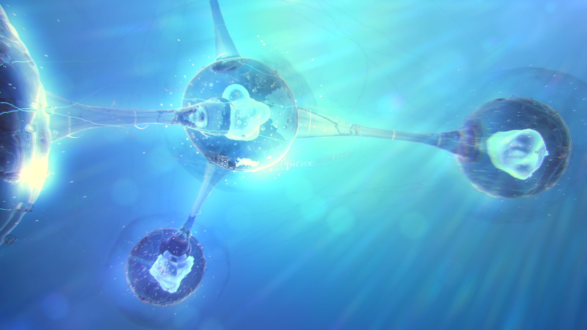 Abstract digital art of neurons and synapses HD Wallpaper