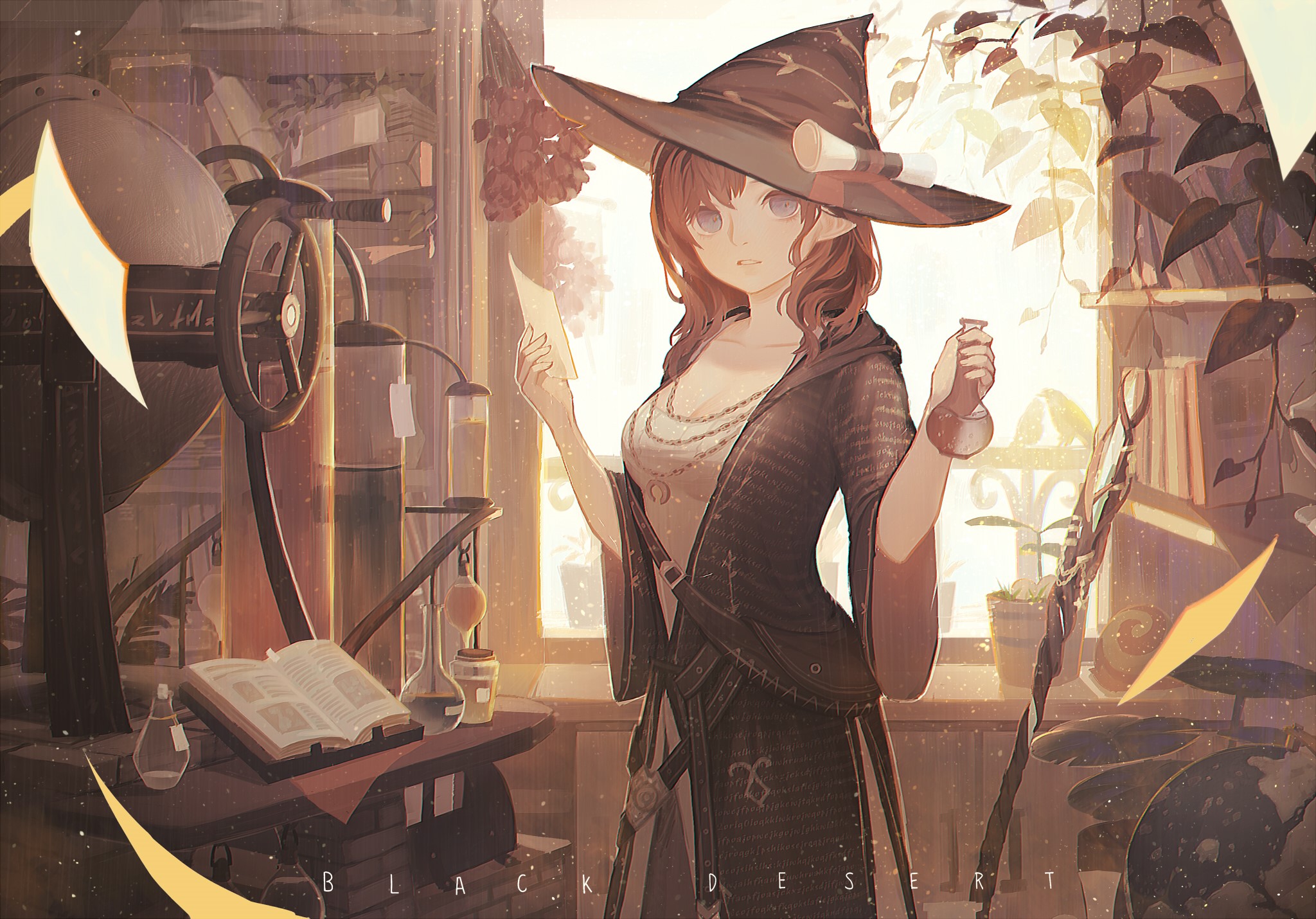 Witch from Black Desert Online in a laboratory HD Wallpaper