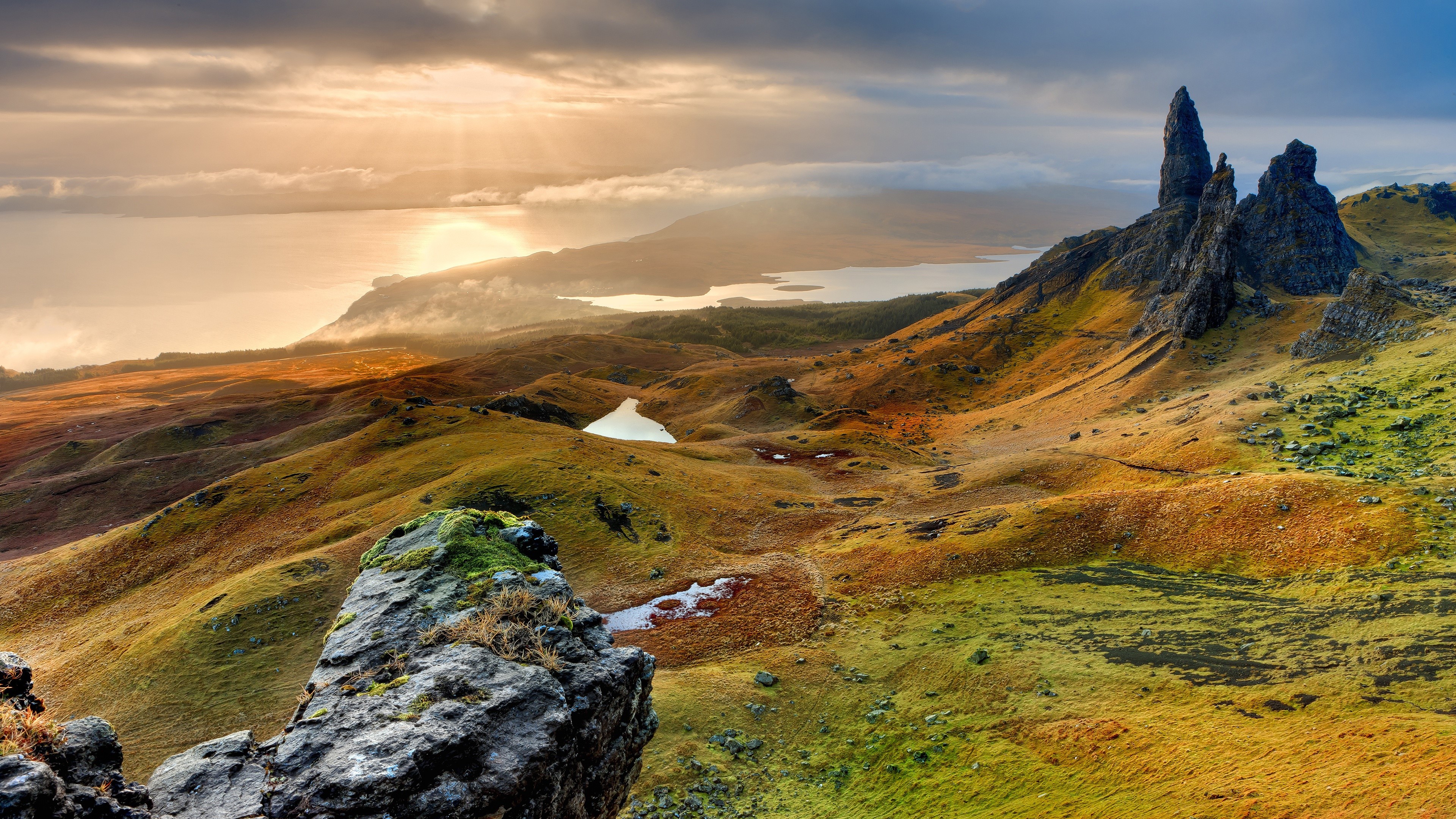 4K Scotland Landscape Rock Nature HD Wallpaper