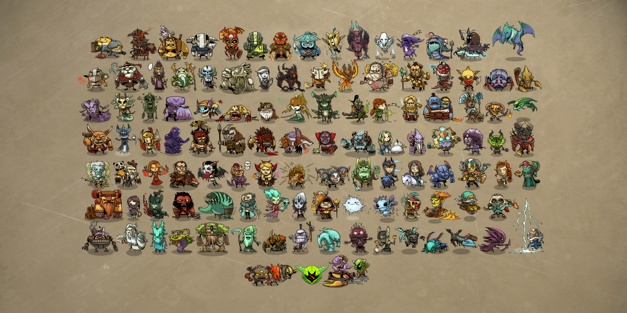 Collage of Dota 2 characters HD Wallpaper