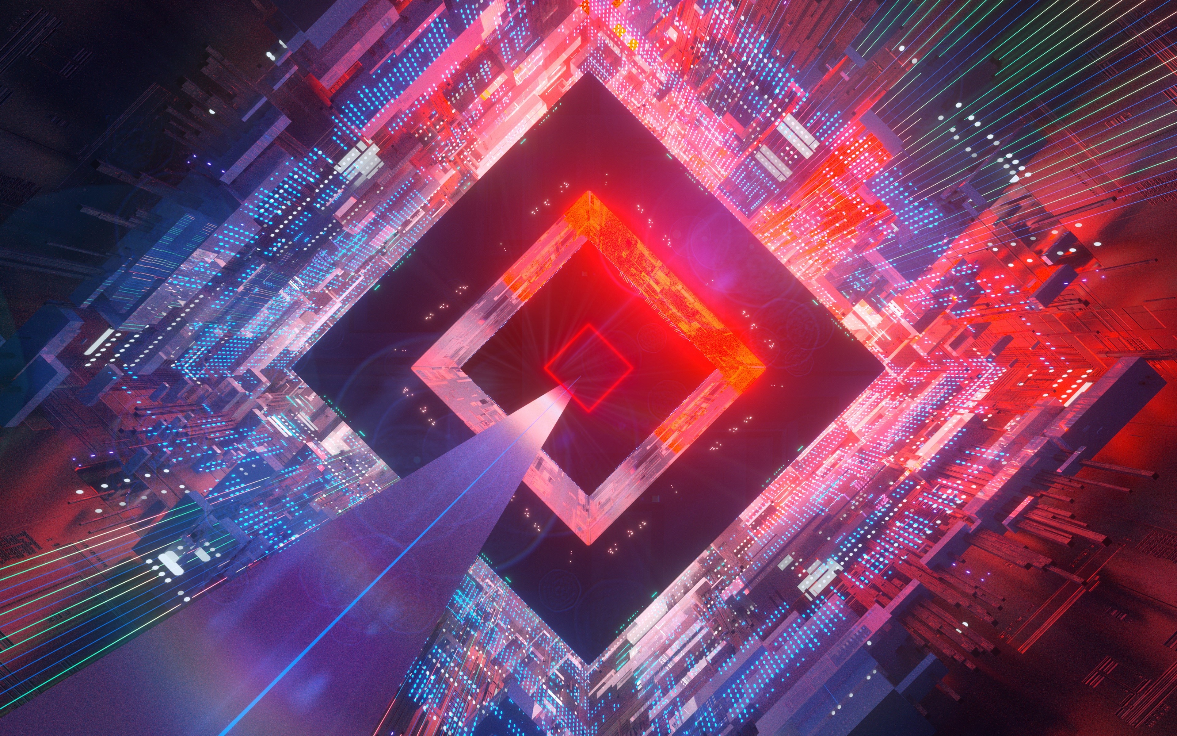 Abstract geometric digital art 4K HD Wallpaper