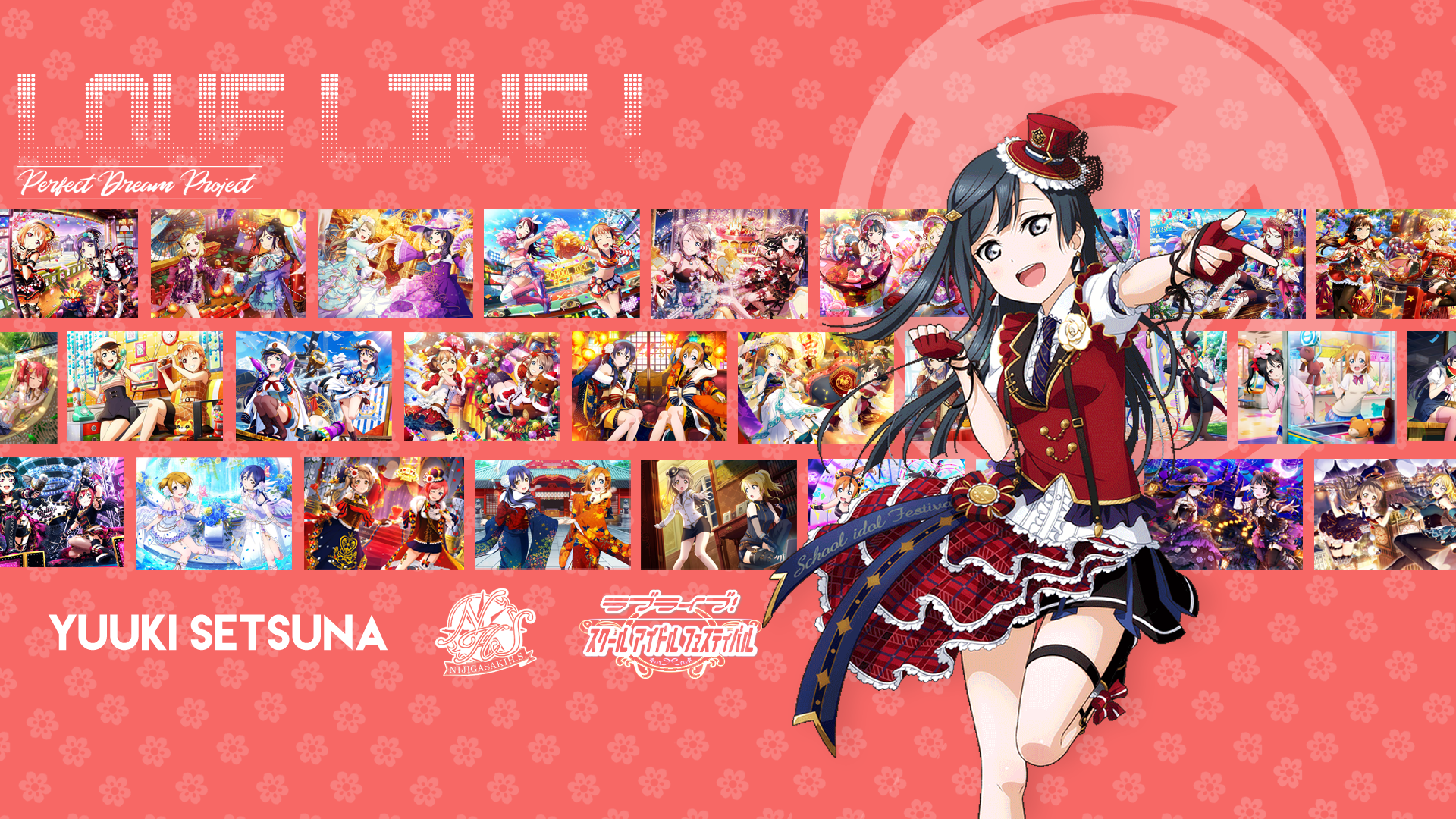 Yuuki Setsuna from Love Live! Perfect Dream Project collage HD Wallpaper