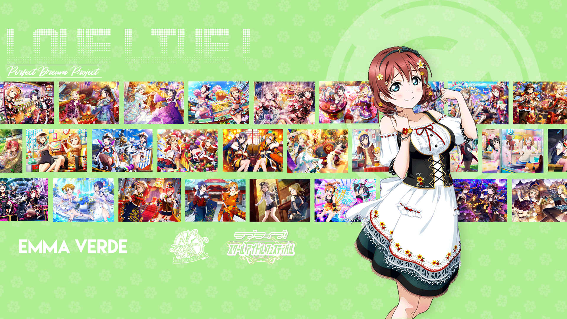 Emma Verde from Love Live! Perfect Dream Project HD Wallpaper