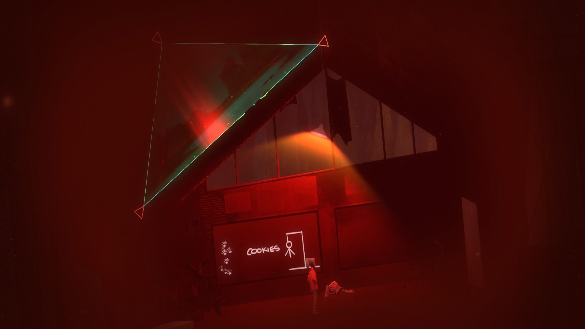 Alex from Oxenfree in a red-lit environment HD Wallpaper