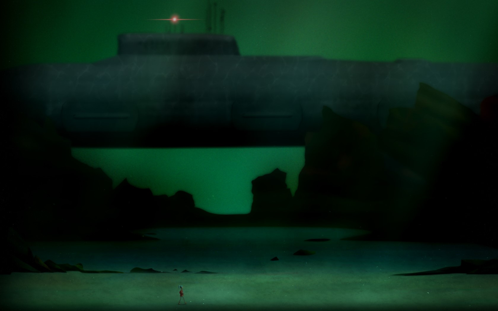 Alex from Oxenfree near a submarine HD Wallpaper