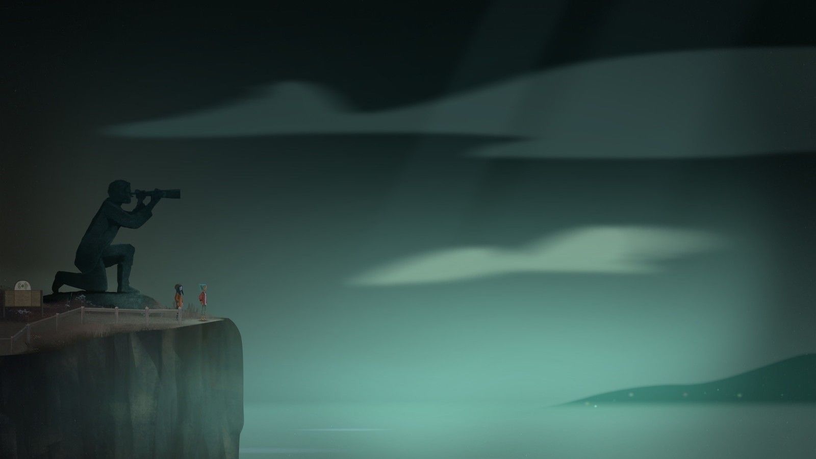 Alex and Nona from Oxenfree on a cliff HD Wallpaper