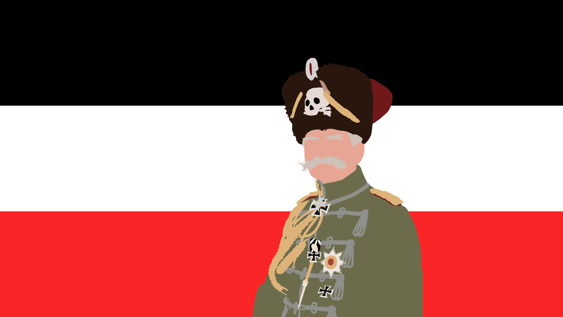 Man in German military uniform with skull hat HD Wallpaper
