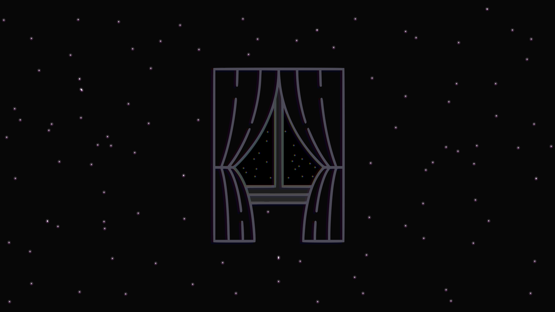 Minimalist window with stars on black background HD Wallpaper