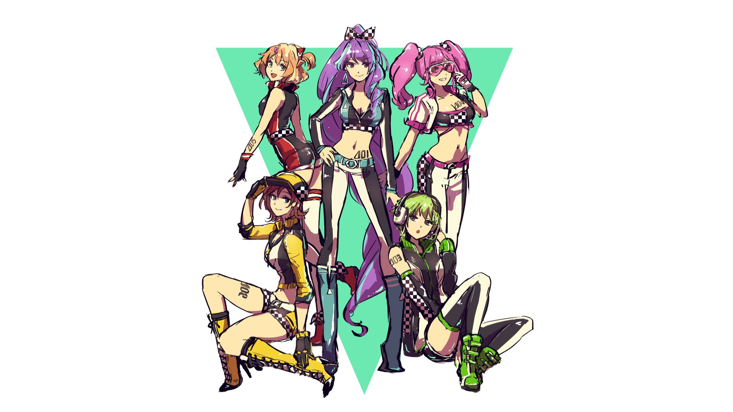 Walküre anime girls in racing outfits HD Wallpaper