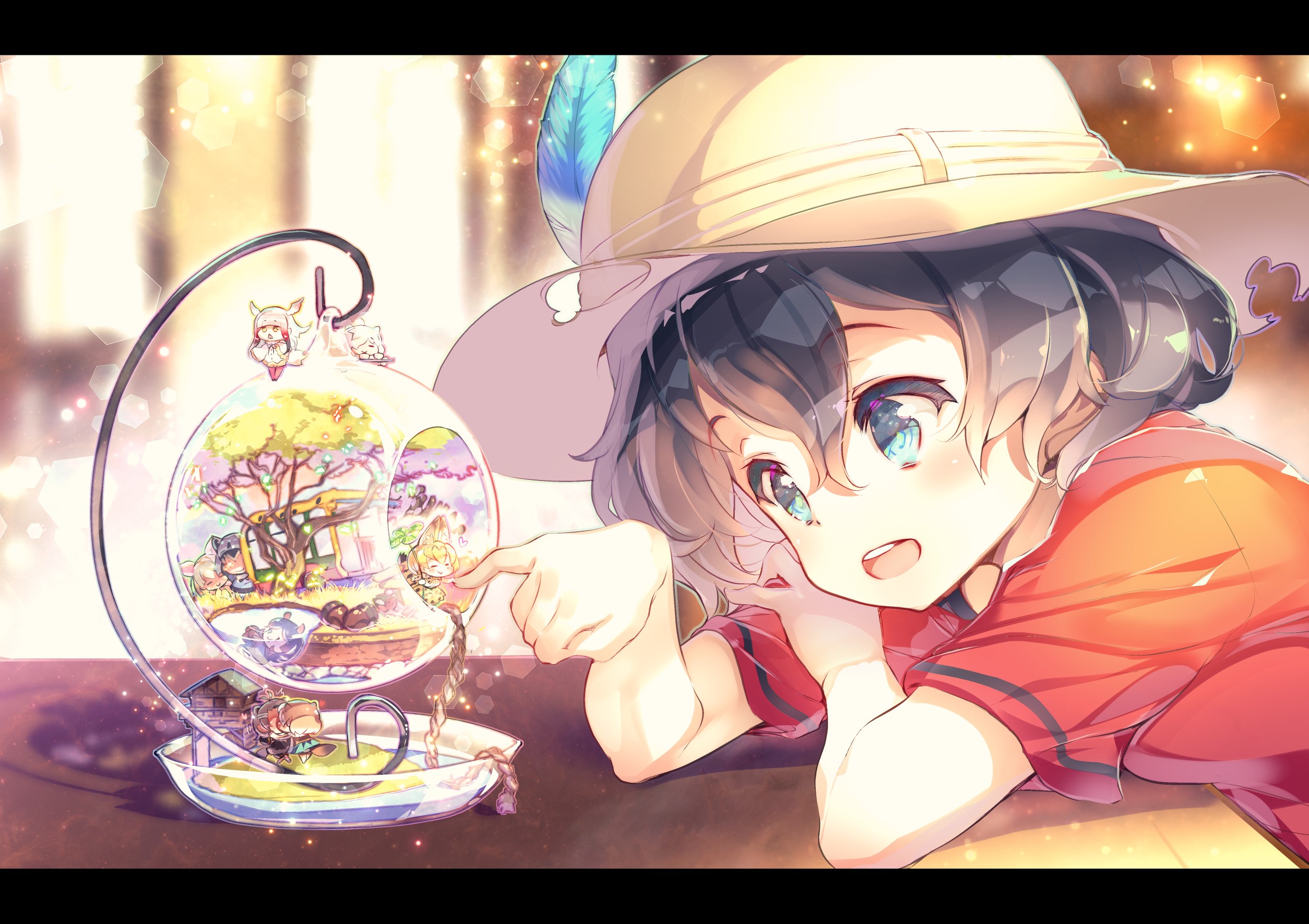 Anime girl with a terrarium HD Wallpaper
