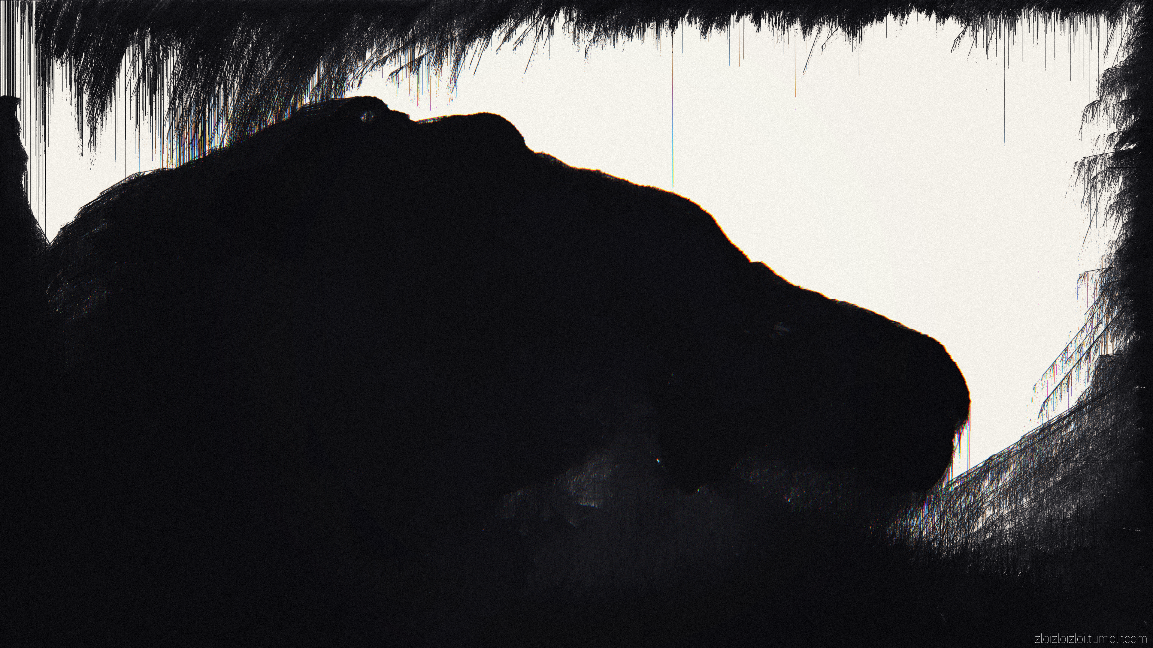 Abstract monochrome digital art HD Wallpaper