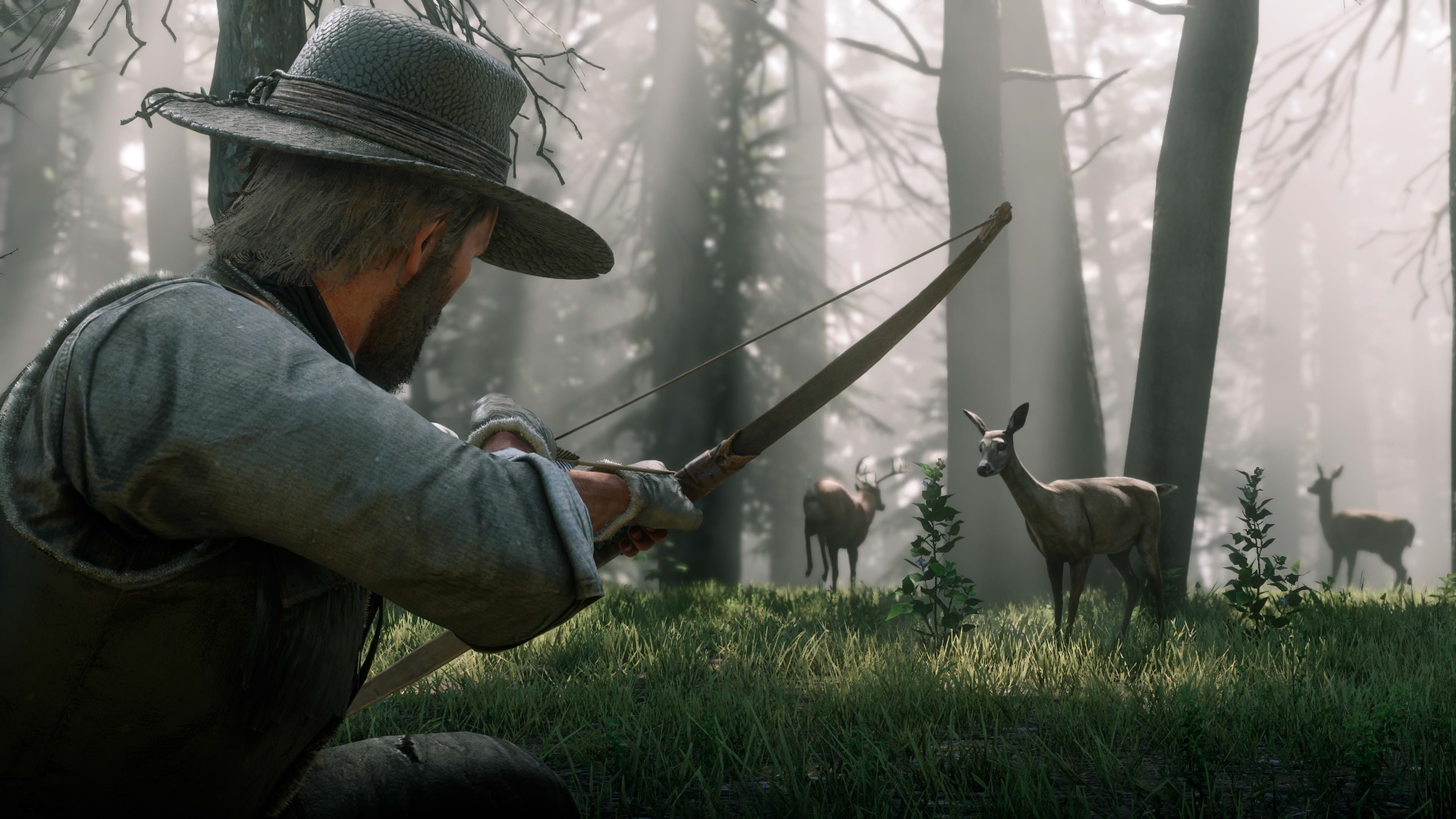 4K Red Dead Redemption 2 Man Hunting Deer HD Wallpaper
