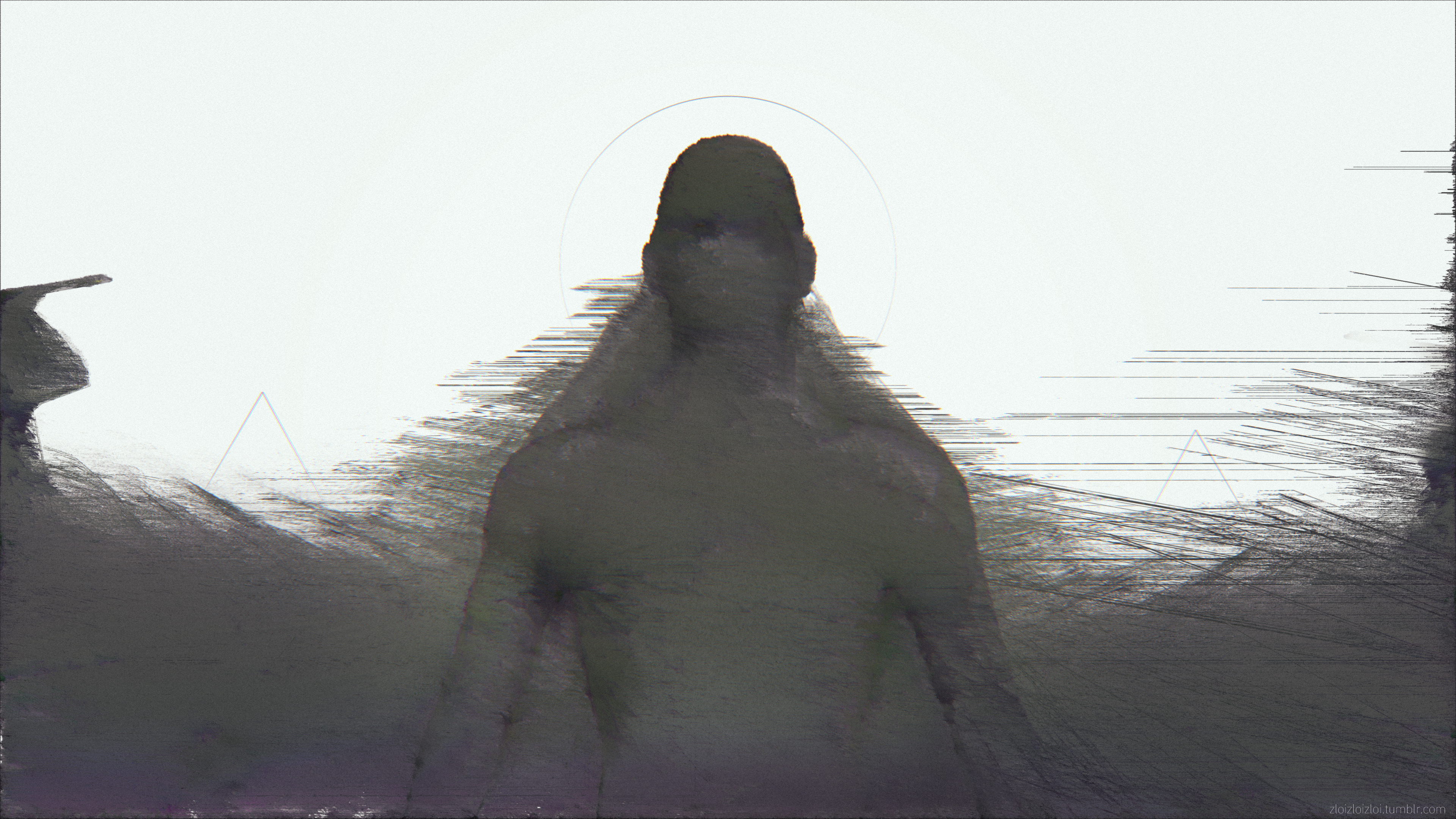 Abstract glitch art digital art 4K HD Wallpaper