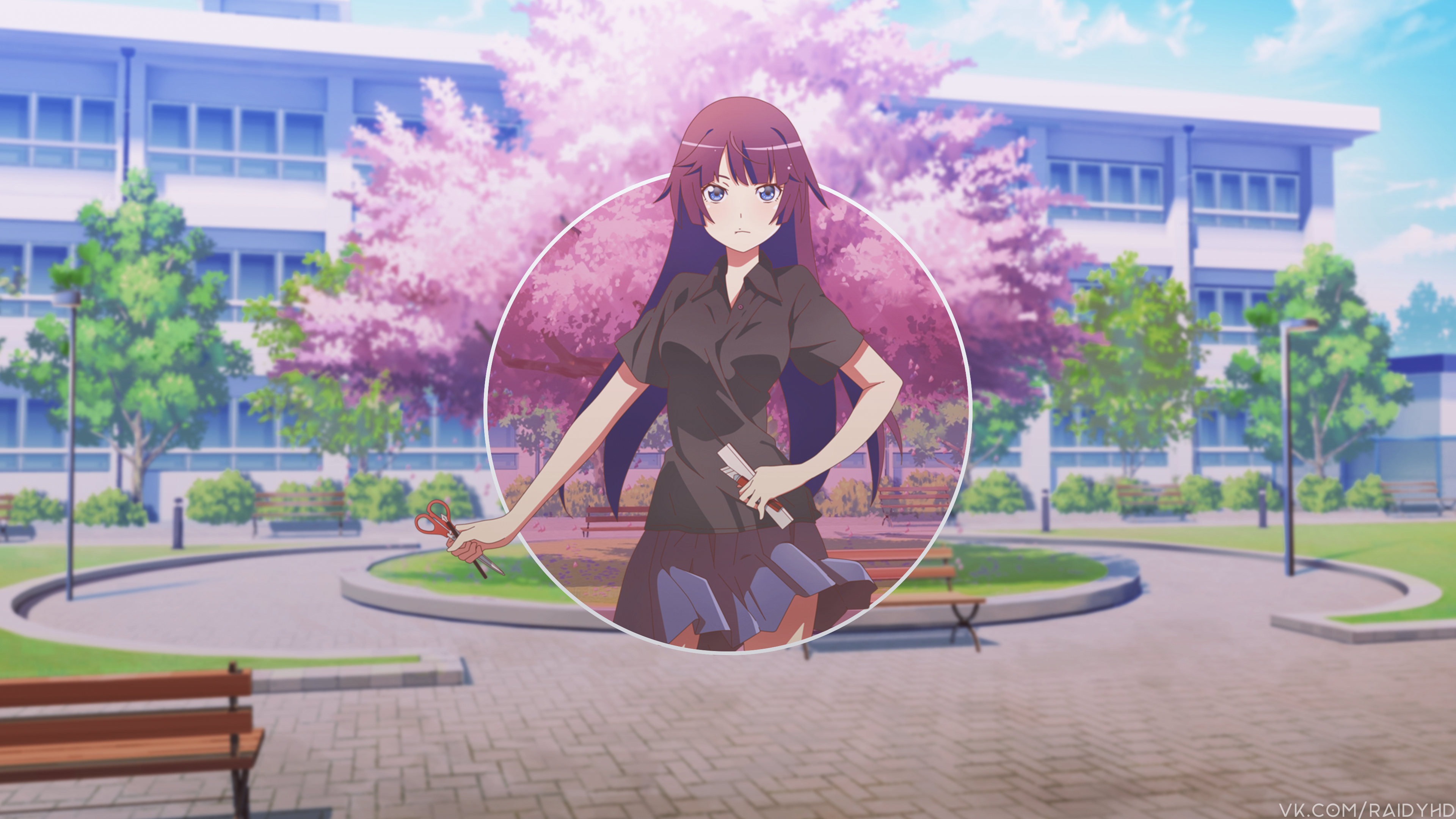 4K Senjougahara Hitagi from Monogatari Series HD Wallpaper