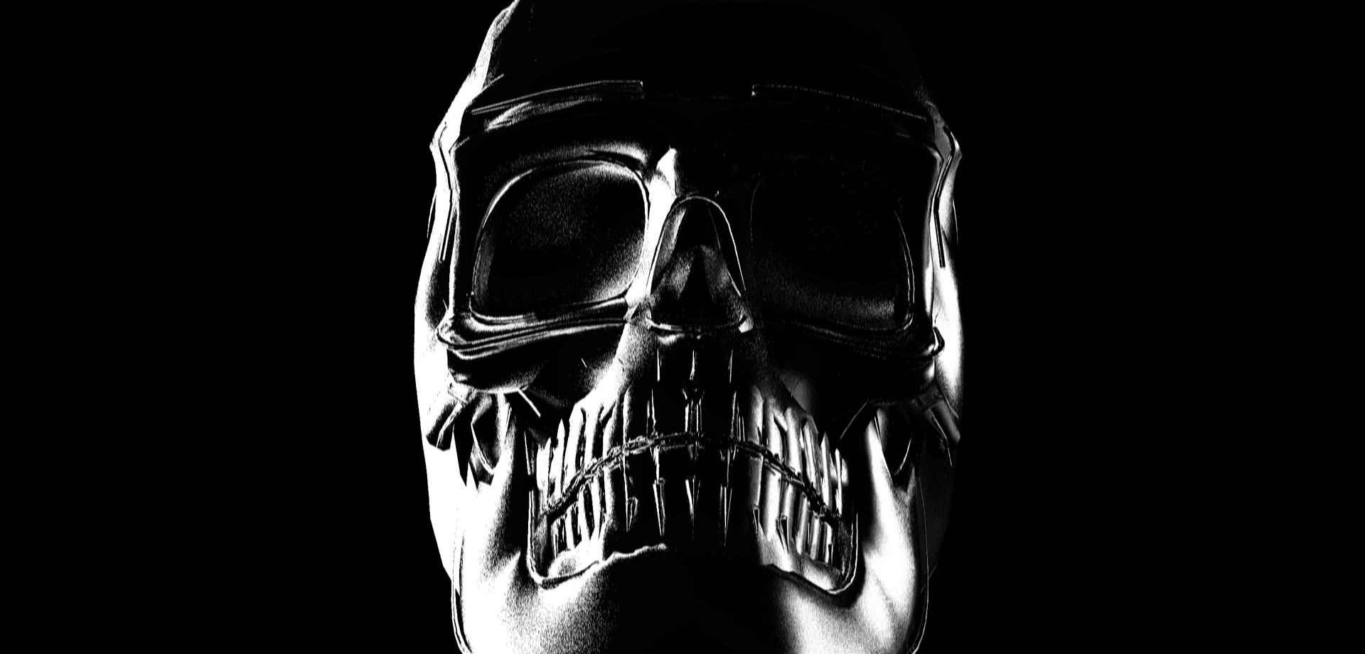 Monochrome skull with dark background HD Wallpaper