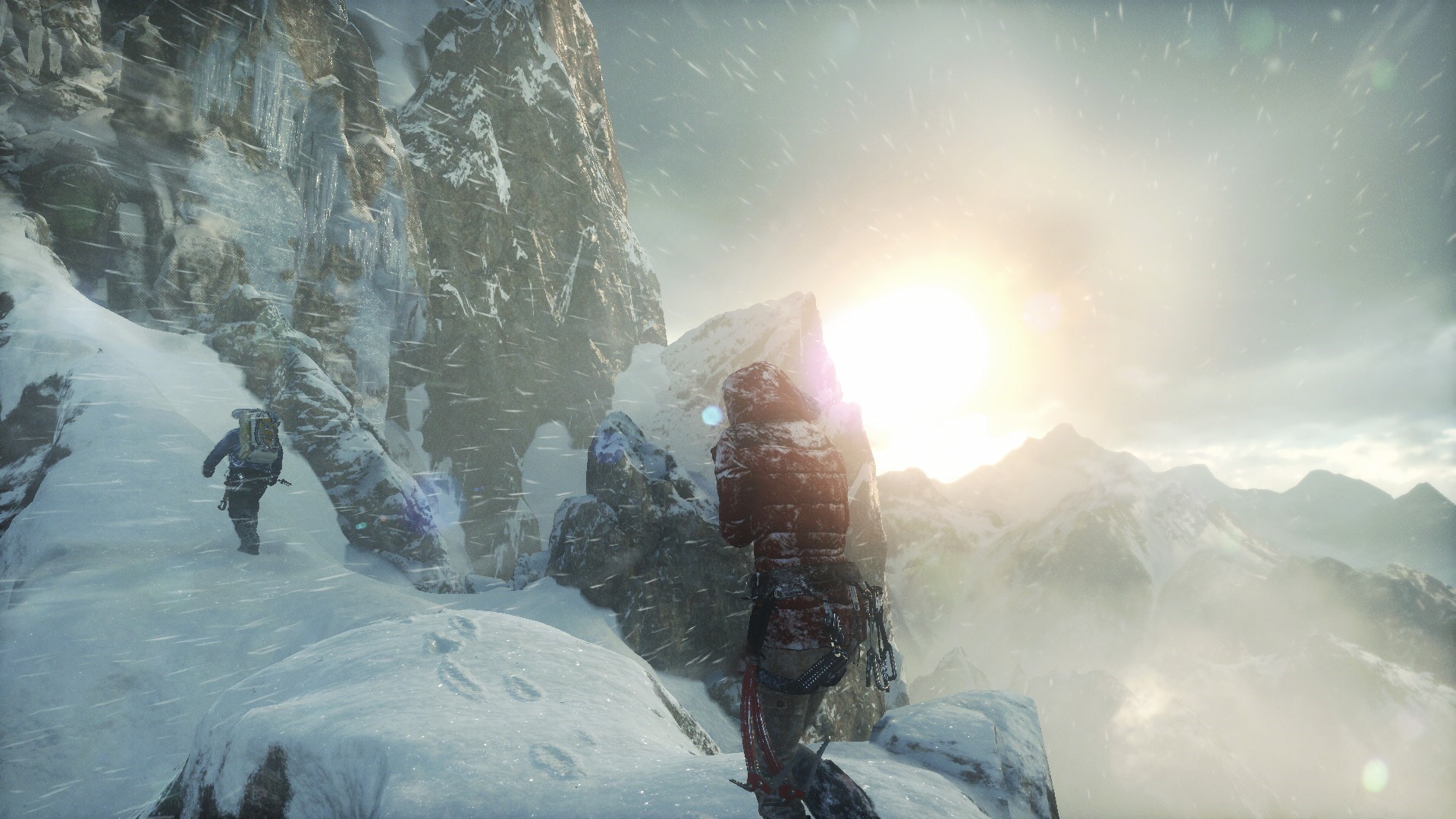 Lara Croft from Rise of the Tomb Raider in winter mountains HD Wallpaper