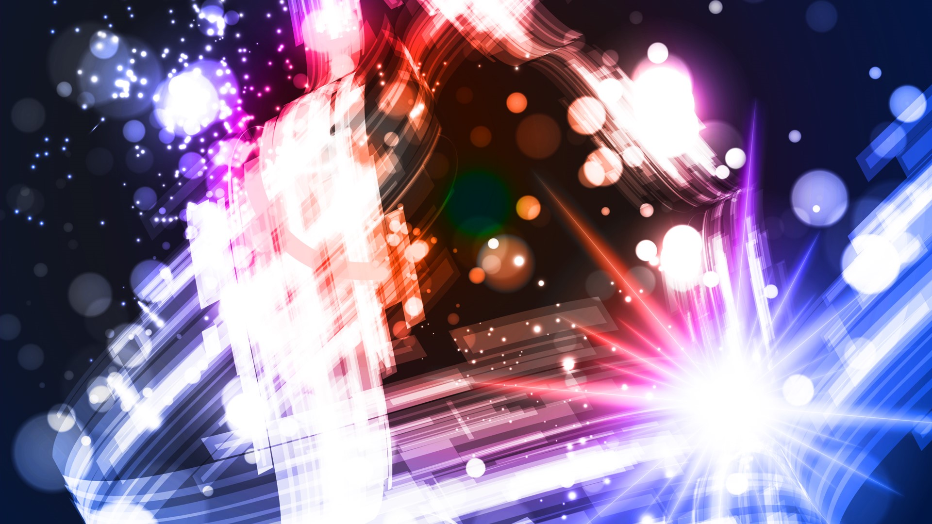 Abstract colorful light streaks and bokeh HD Wallpaper