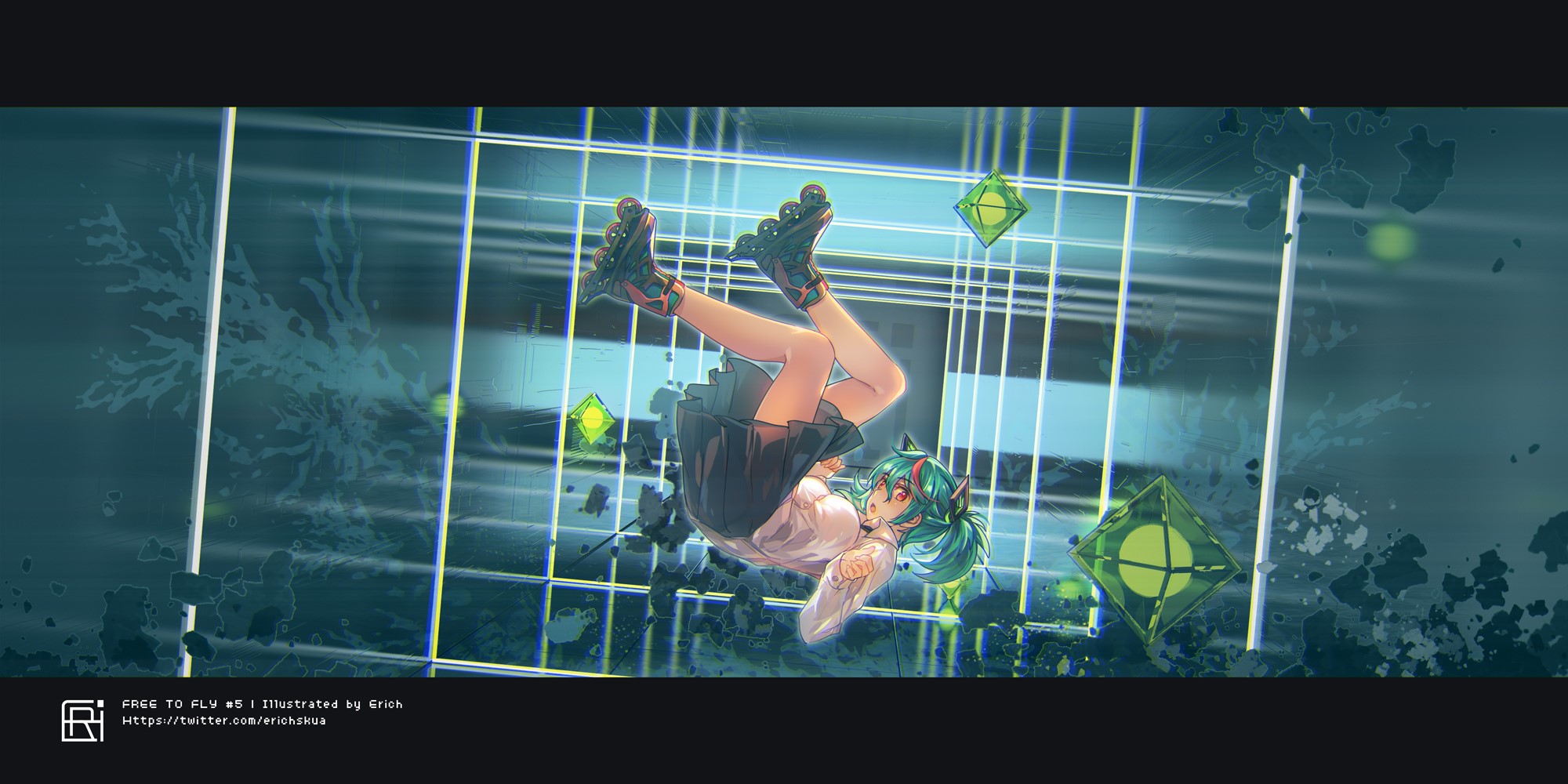 Hatsune Miku Free to Fly HD Wallpaper