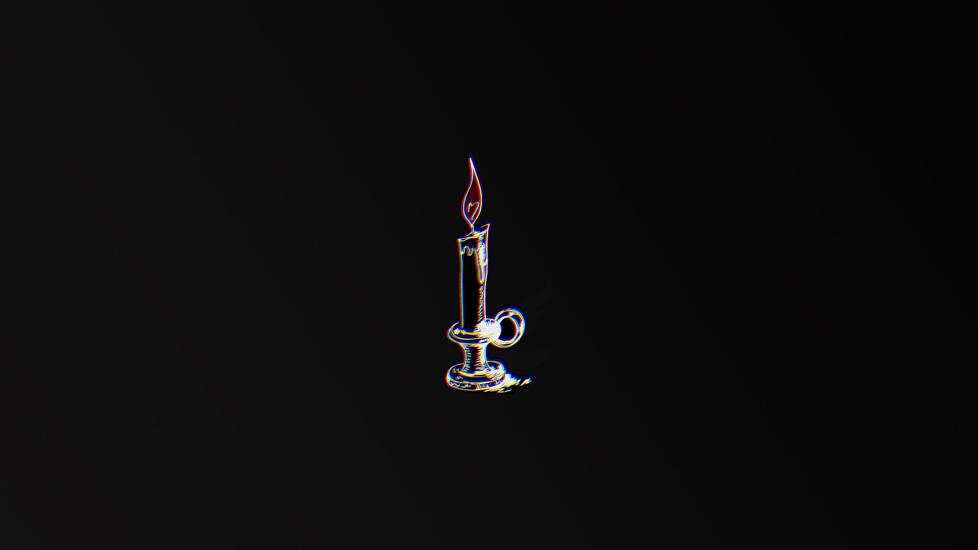 Candle in a candlestick on a black background HD Wallpaper