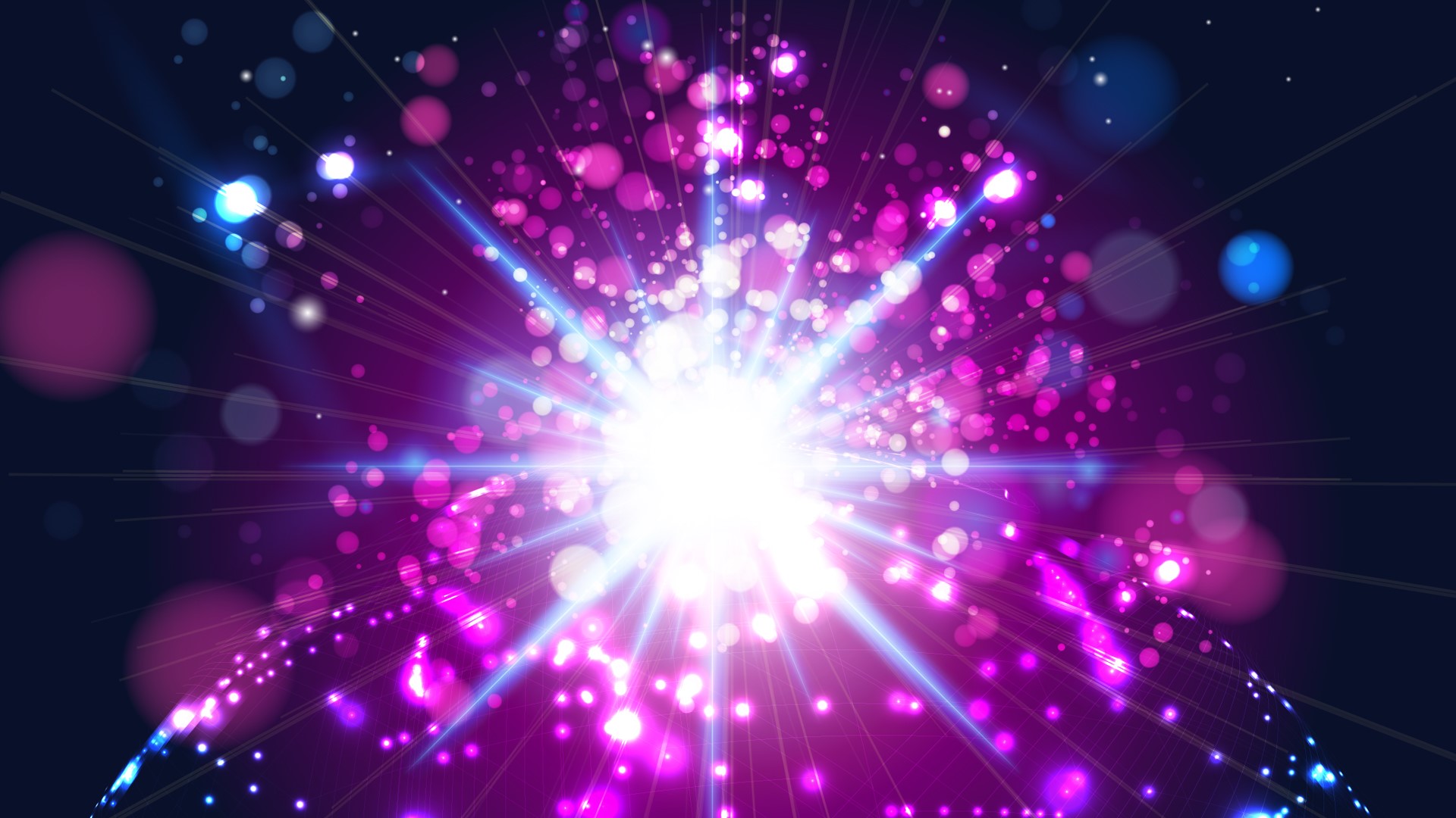 Abstract purple light burst with bokeh HD Wallpaper