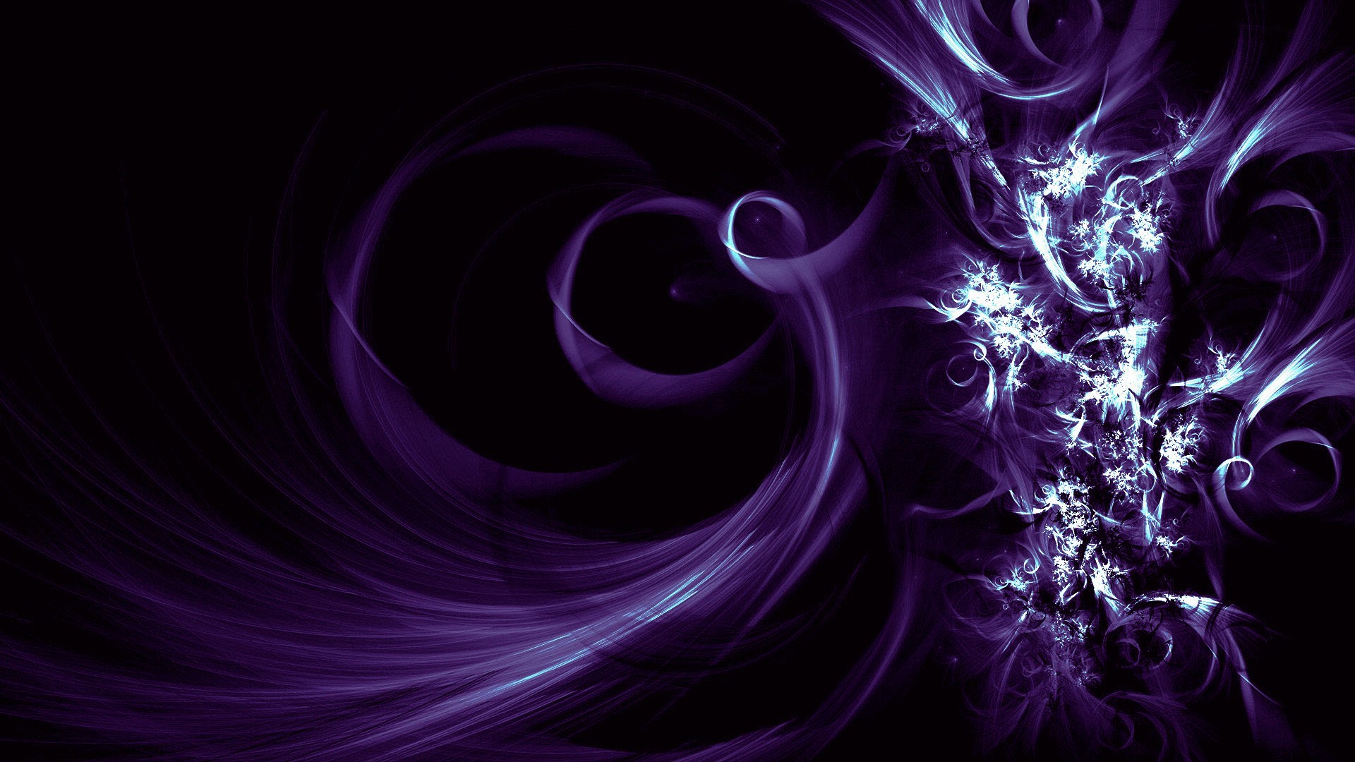 Abstract purple and blue fractal patterns HD Wallpaper