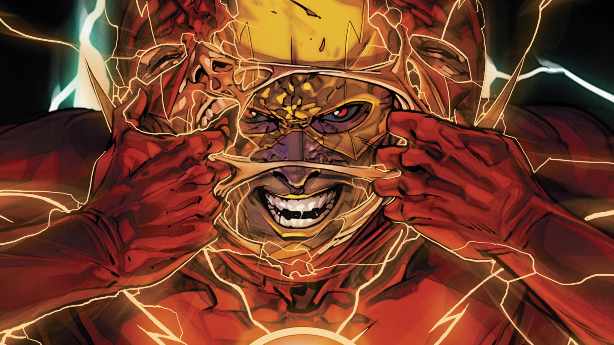 The Flash ripping off his mask revealing a monstrous face HD Wallpaper