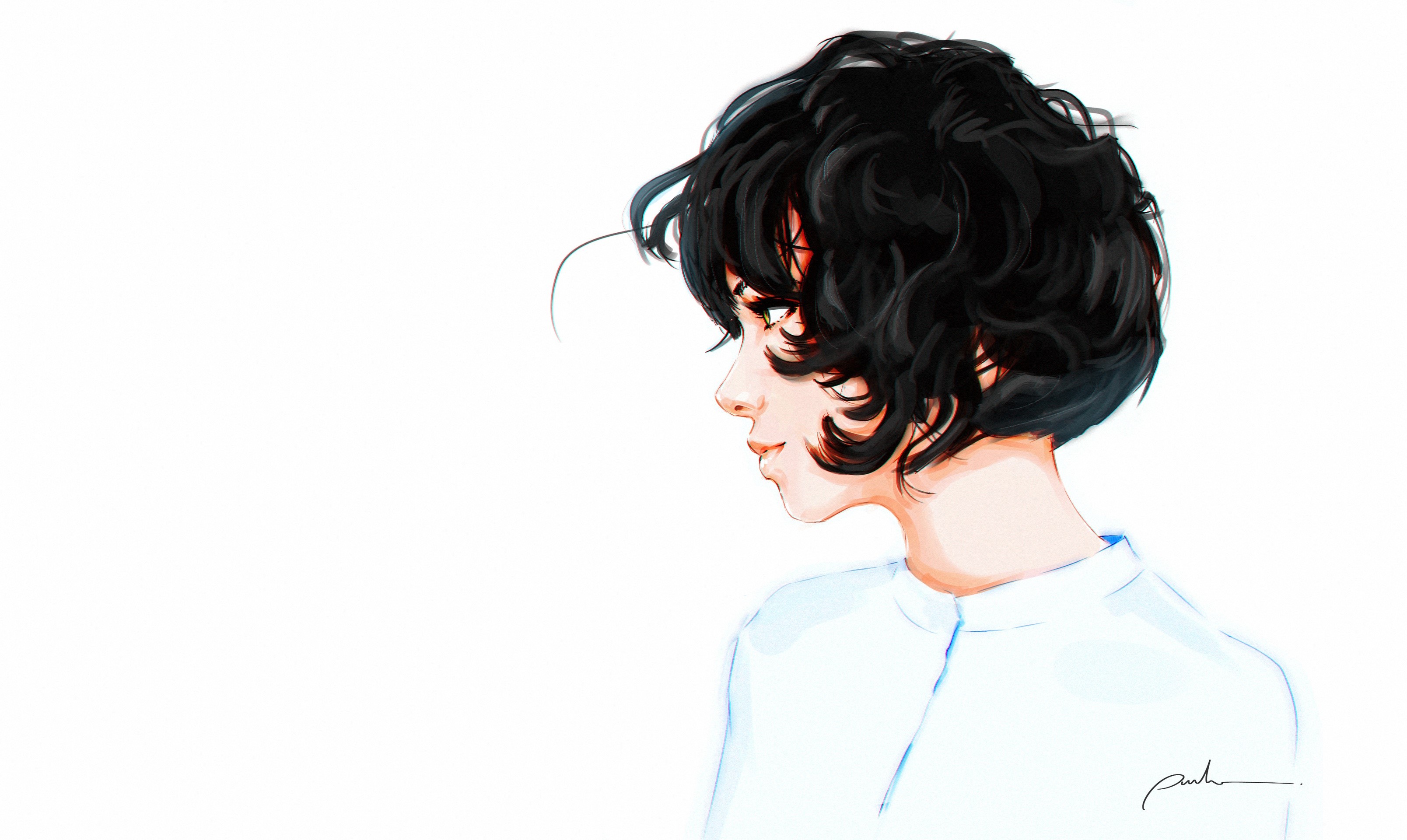 Artwork of a woman in profile HD Wallpaper