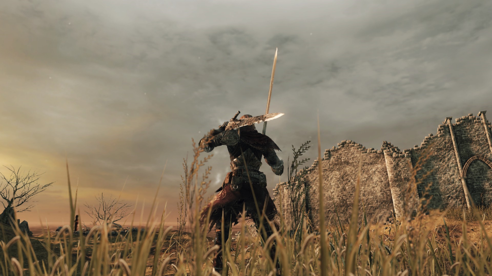 Dark Souls II video game screenshot with armor and sword HD Wallpaper