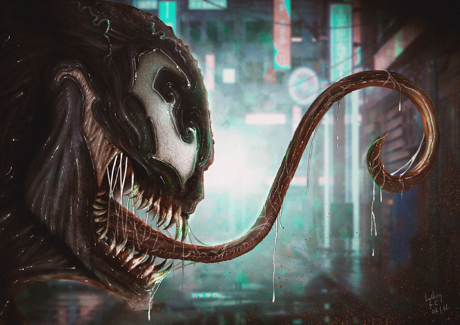 Venom artwork by Lebon Cissé HD Wallpaper
