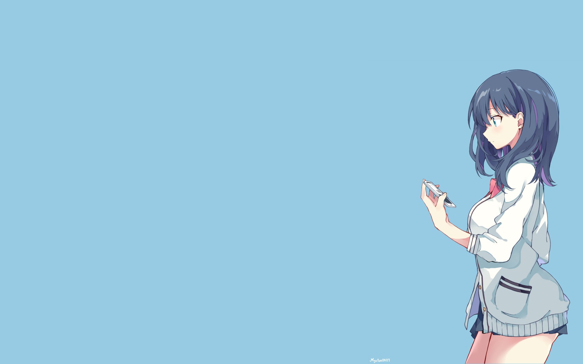 Rikka Takarada from SSSS.GRIDMAN holding a smartphone HD Wallpaper