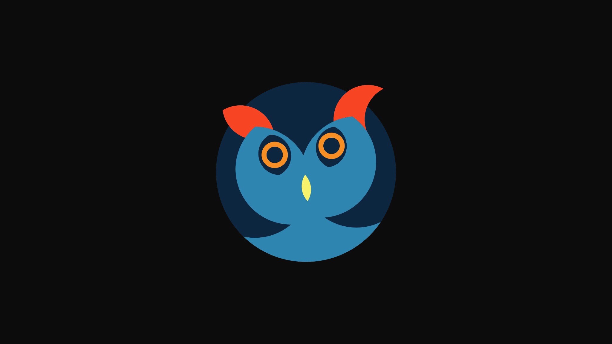 Minimalist blue owl logo HD Wallpaper