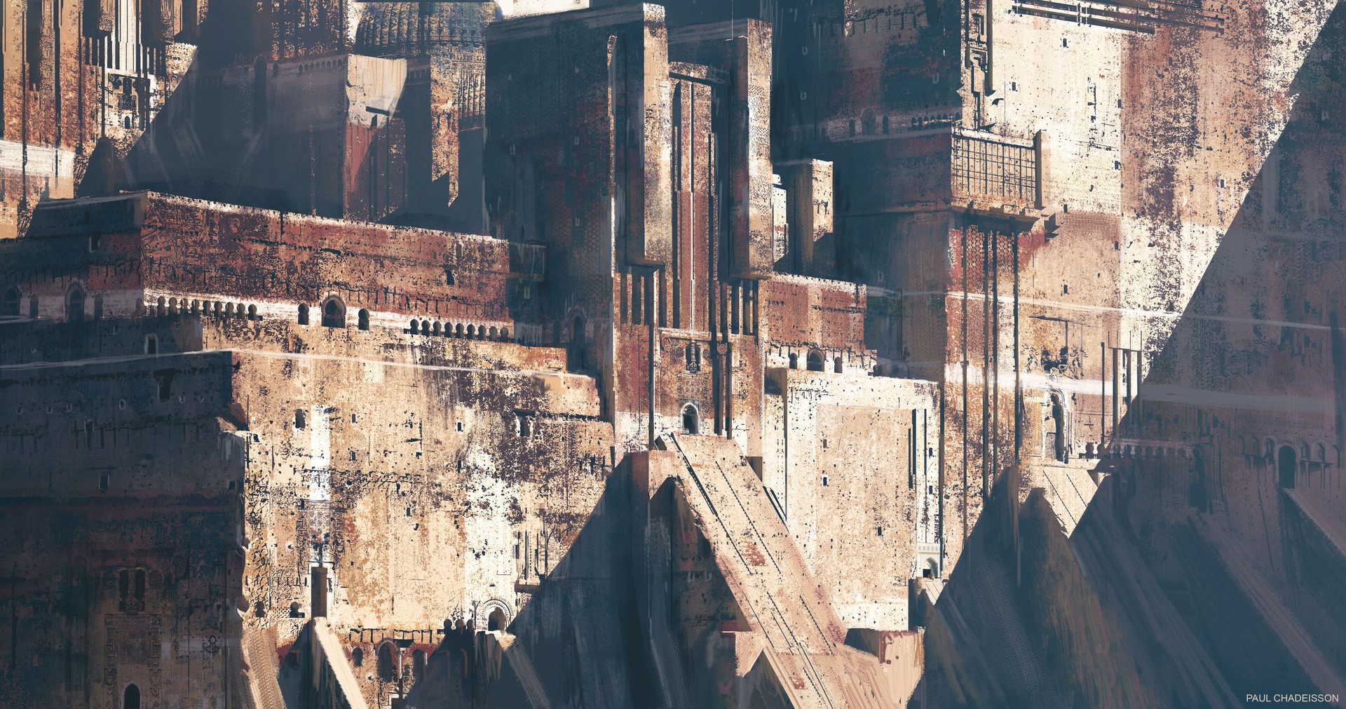 Paul Chadeisson concept art of a fantasy castle HD Wallpaper