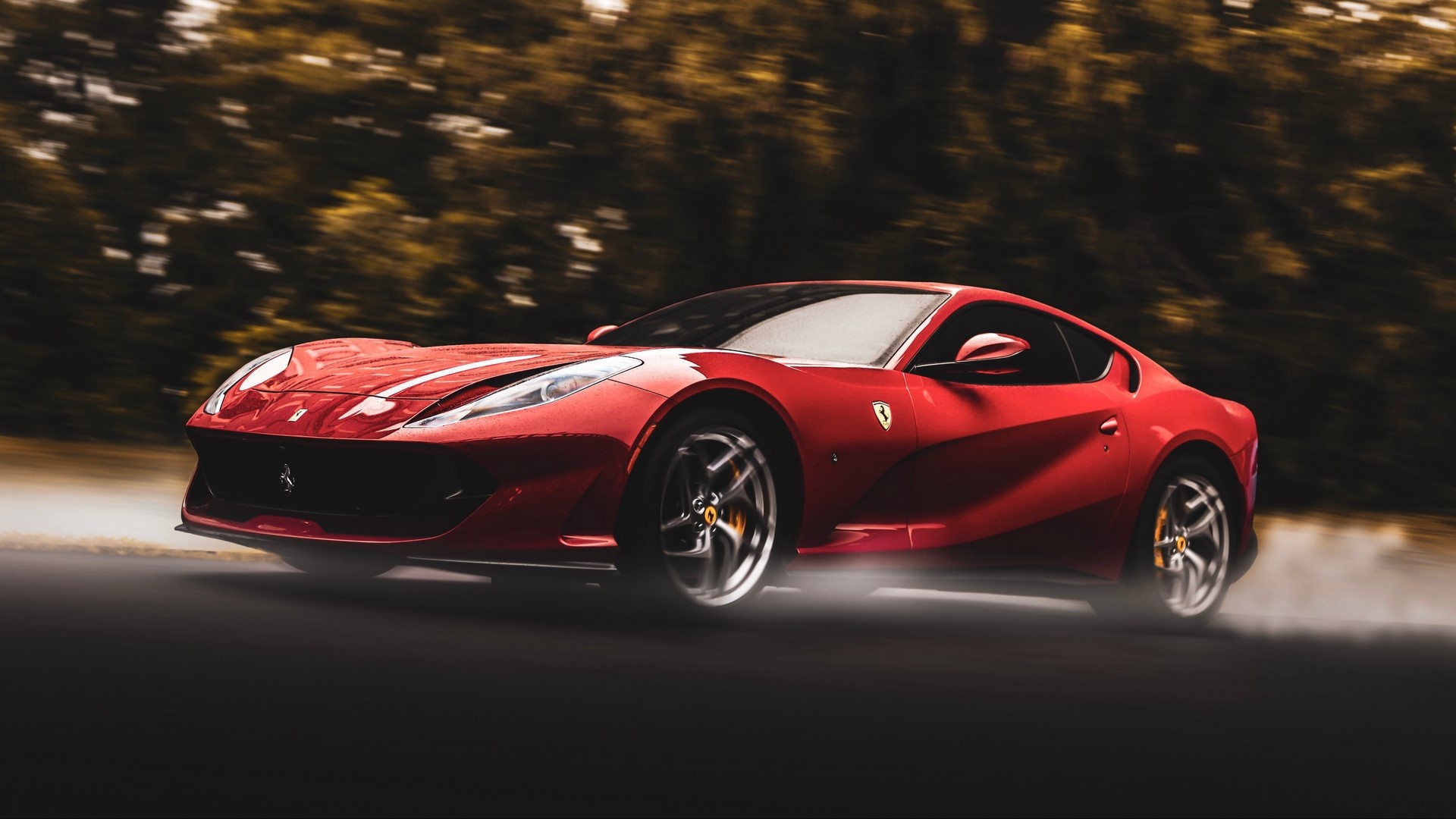 Red Ferrari Sports Car Driving HD Wallpaper