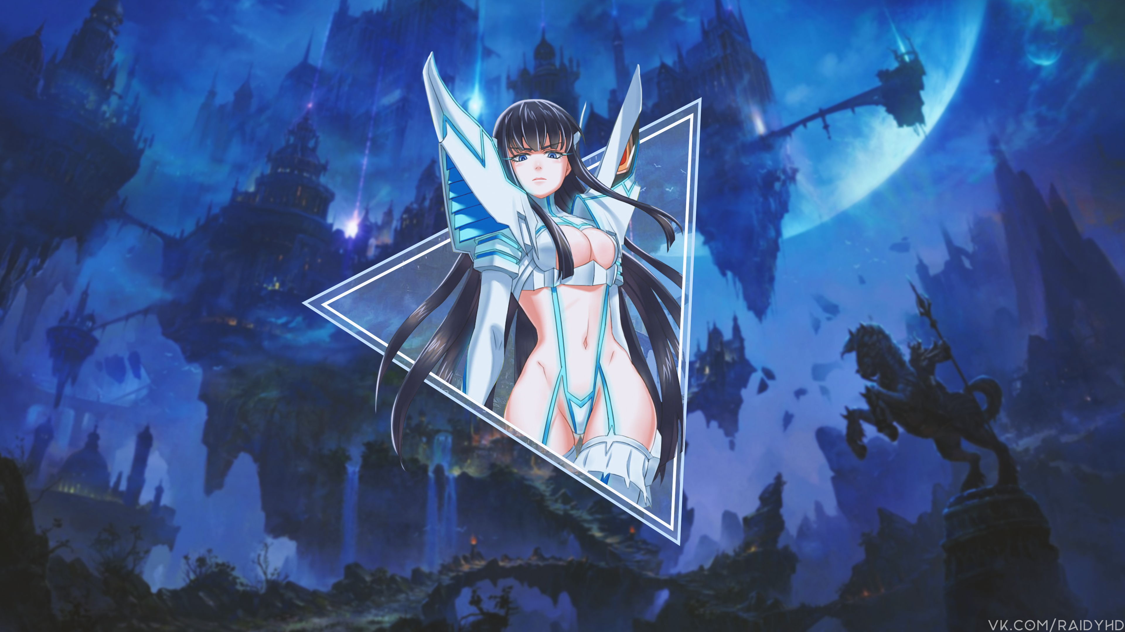 4K Kiryuin Satsuki from Kill la Kill in fantasy landscape HD Wallpaper