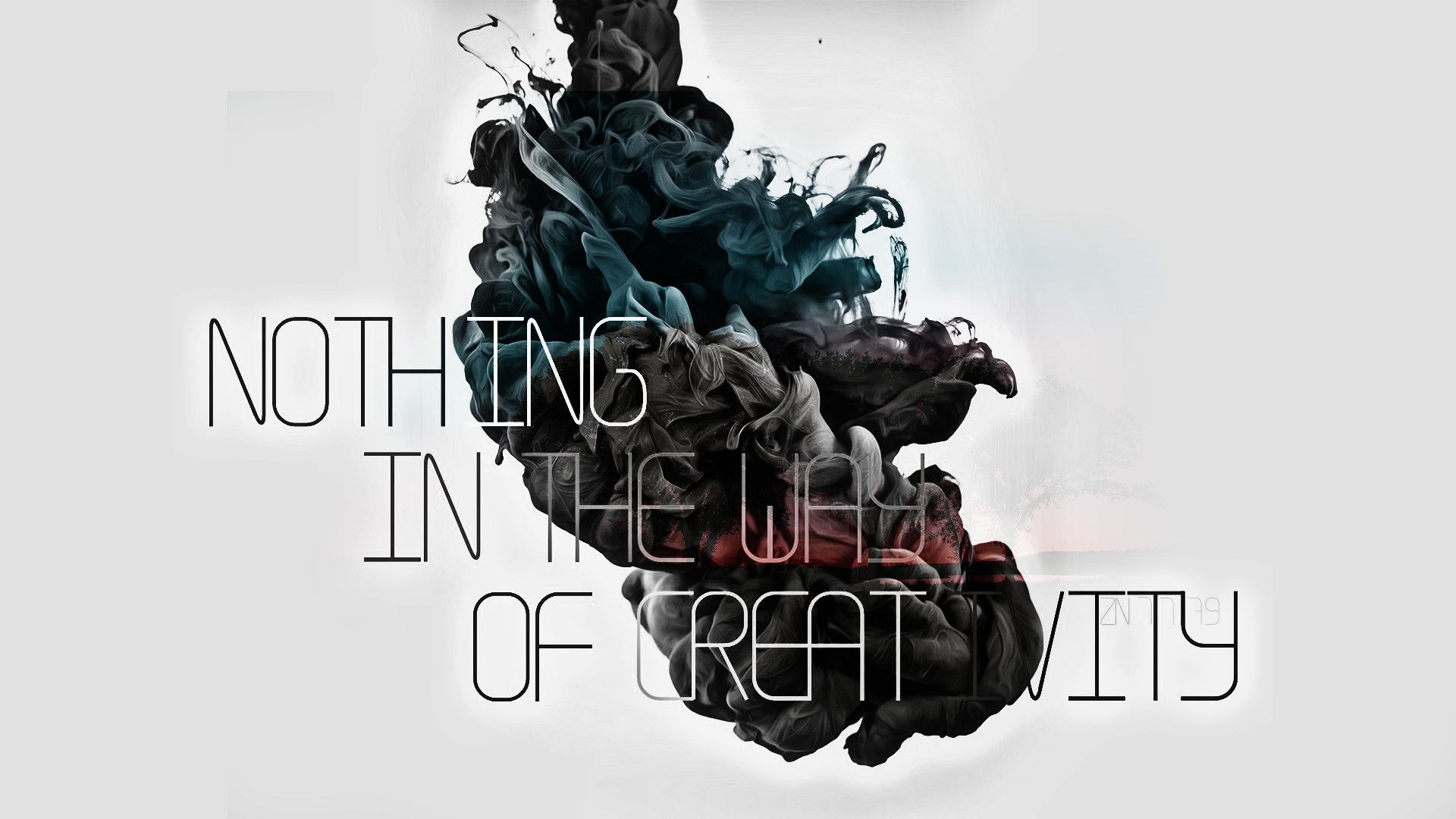 Typography with abstract ink splash HD Wallpaper