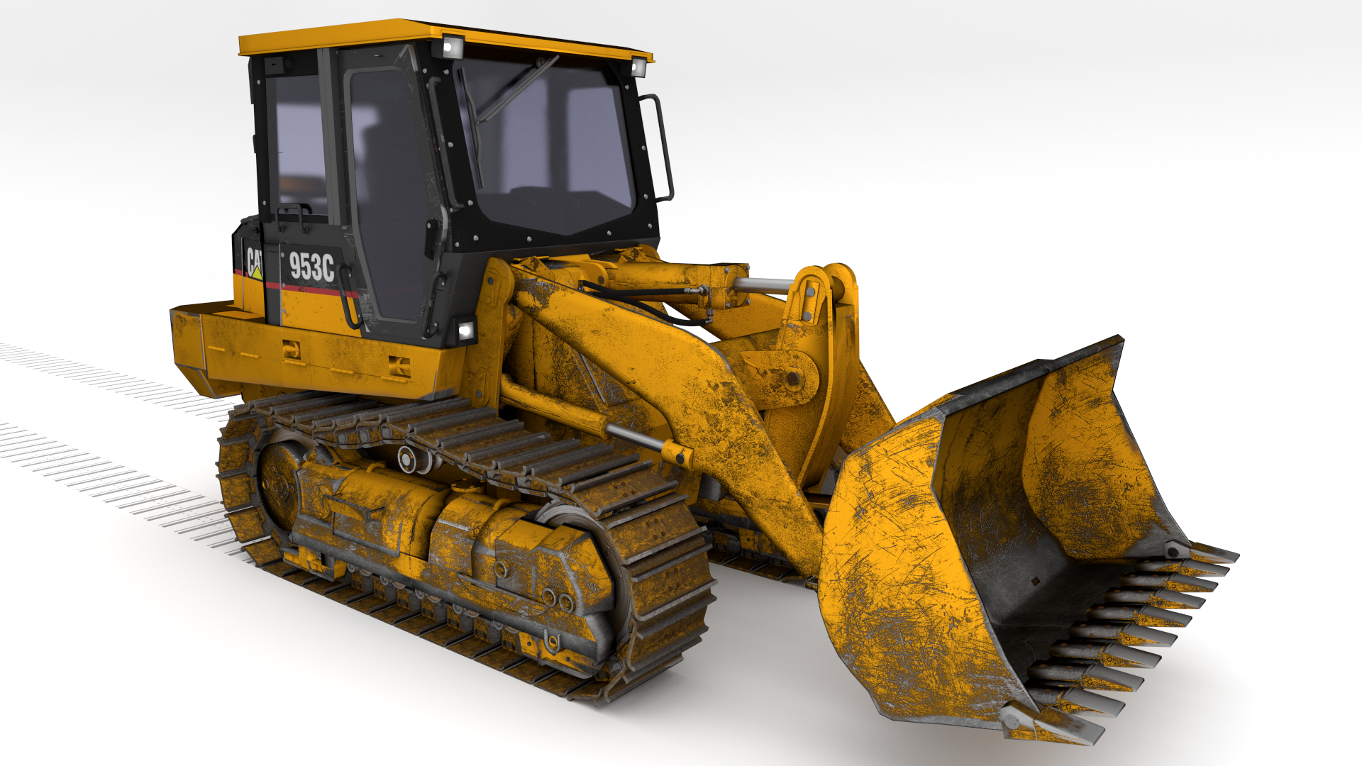 Caterpillar 953C Track Loader CGI Render HD Wallpaper