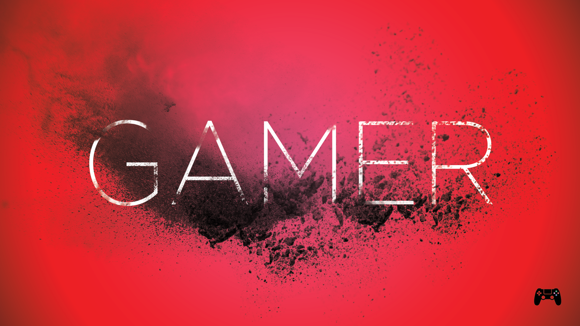 Gamer text with abstract red background HD Wallpaper